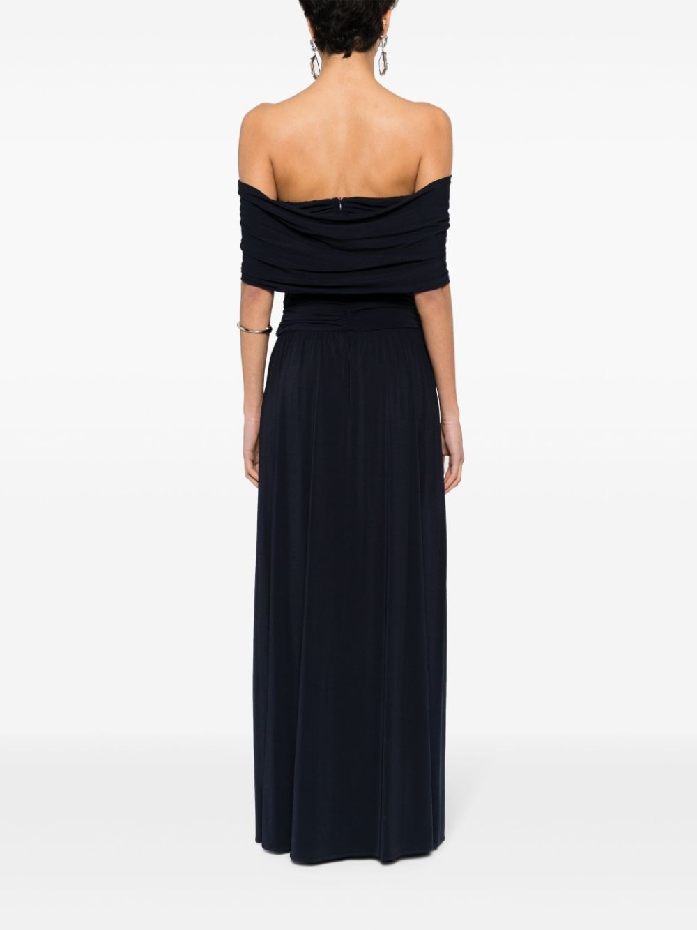 off-shoulder ruched maxi dress - 4