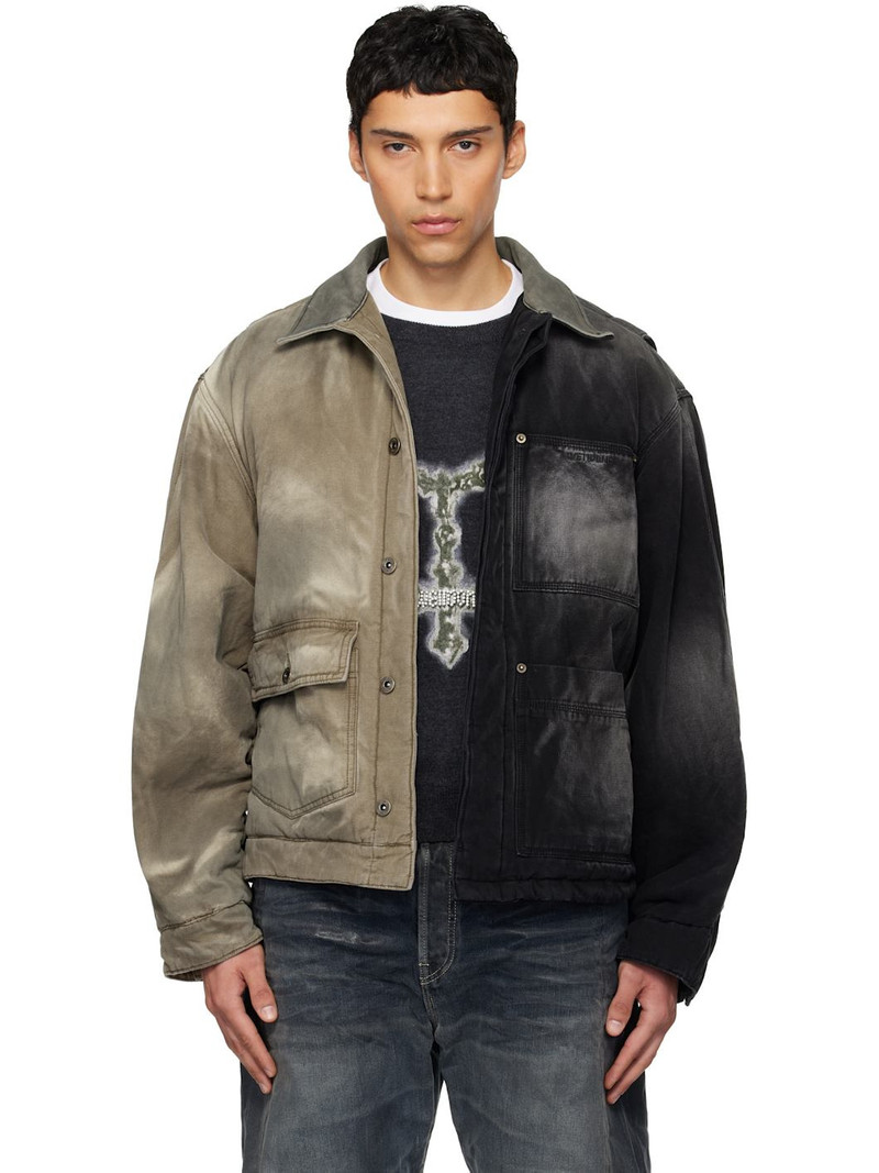 Black & Beige 'Half and Half' Work Jacket 1
