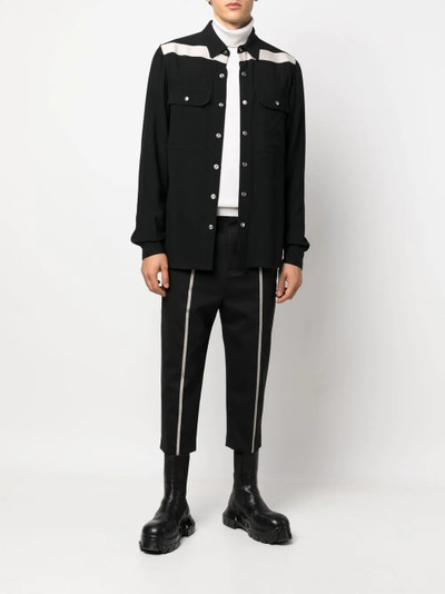 Rick Owens side-stripe cropped trousers outlook