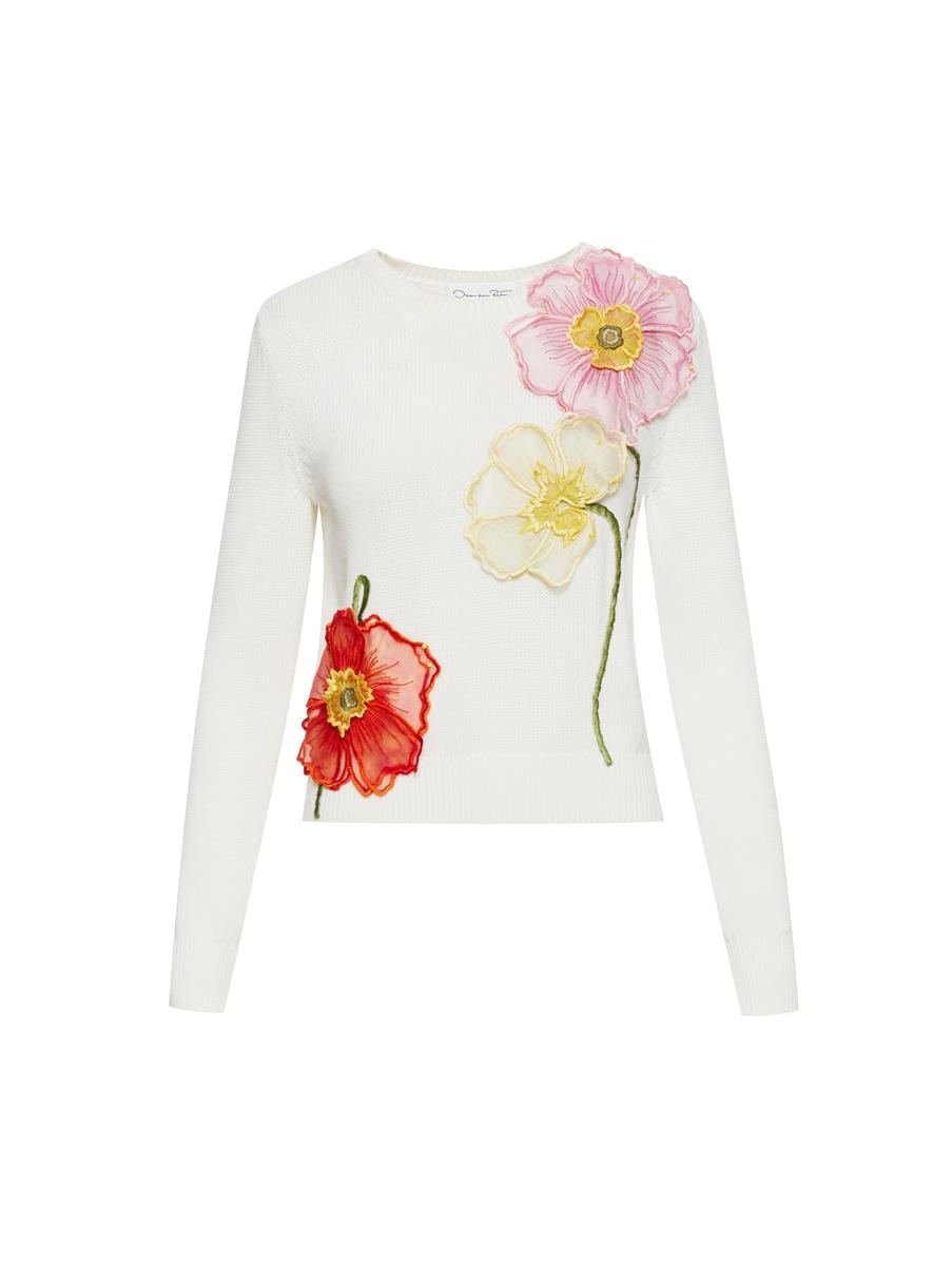 PAINTED POPPIES EMBROIDERED PULLOVER - 5