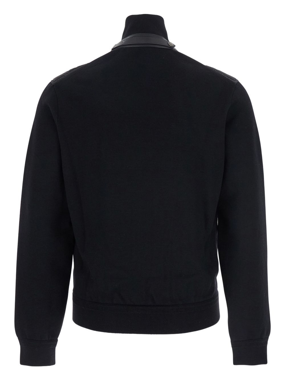 knitted paneled zip-front bomber jacket - 2
