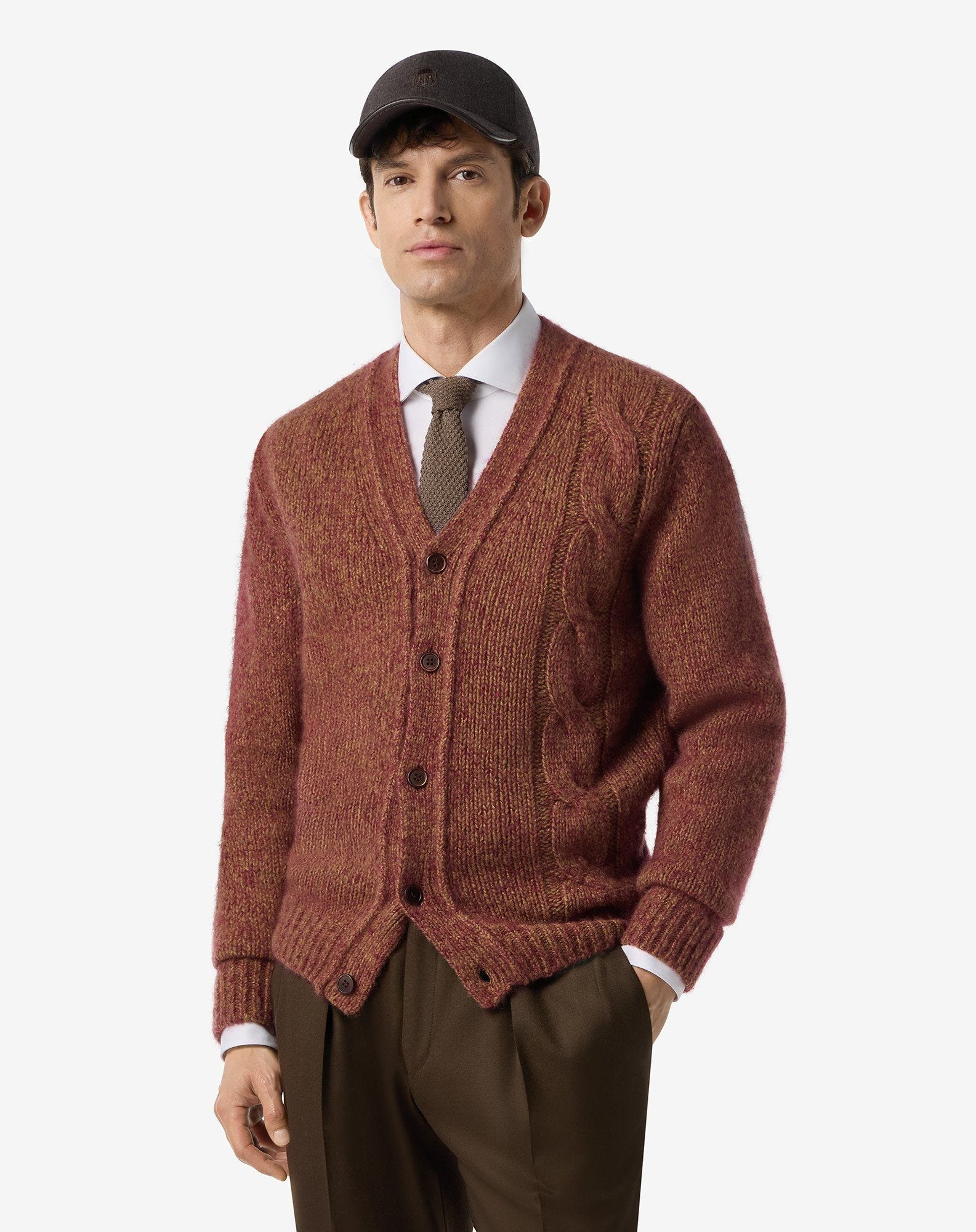Magento ad camel superfine merino wool cardigan - 2