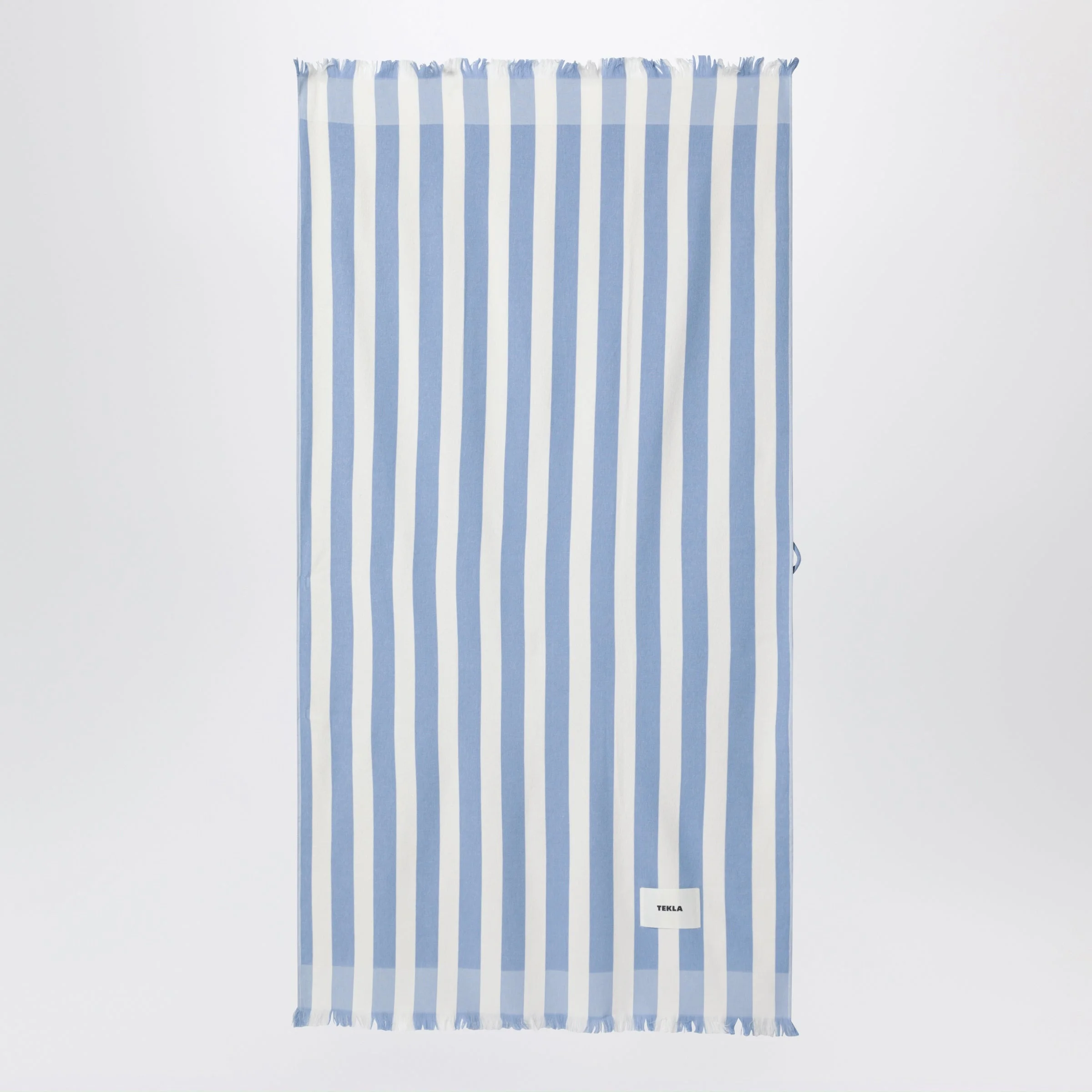 Light blue/white striped beach towel - 1