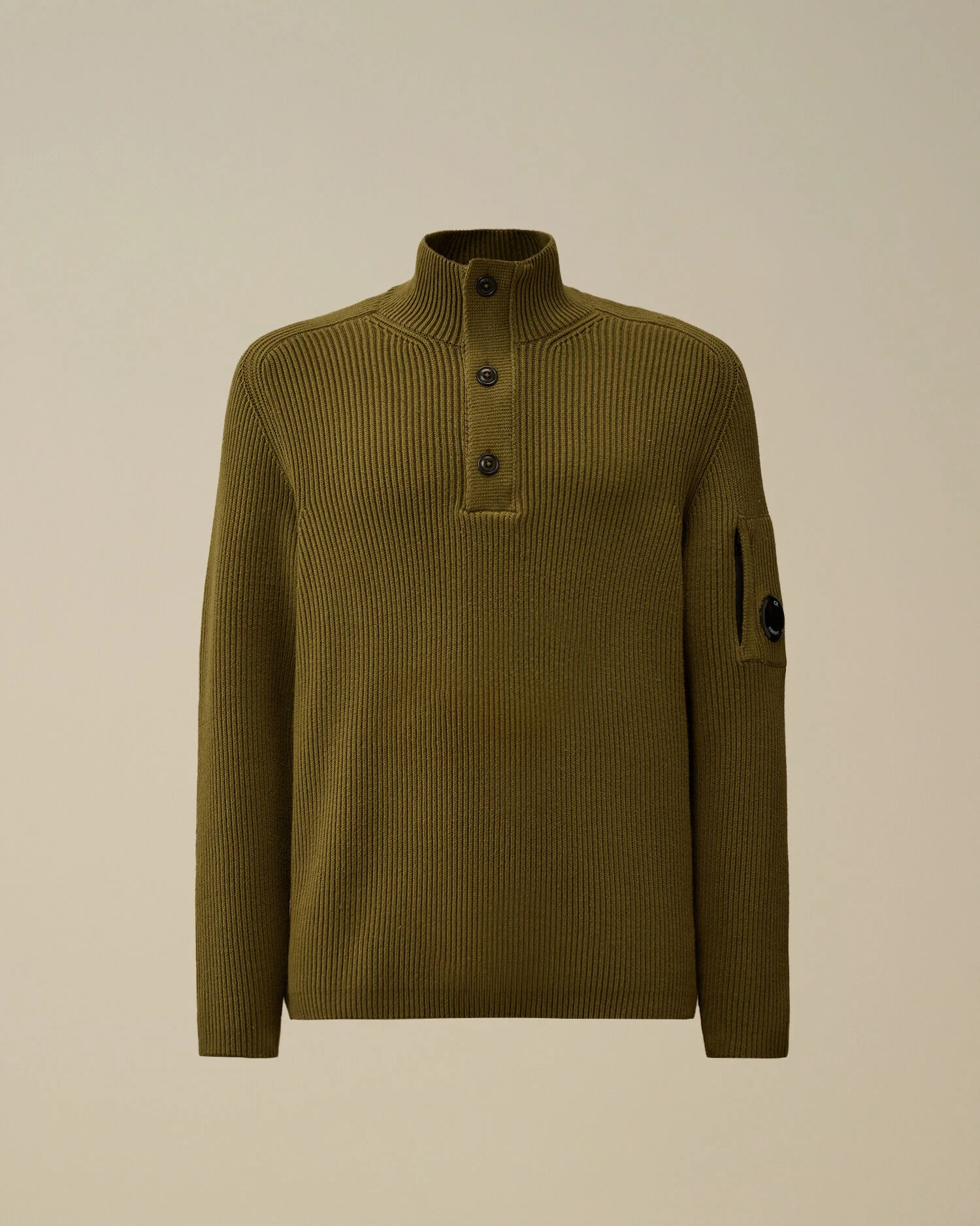 Full Rib Half Button Sweater - 1