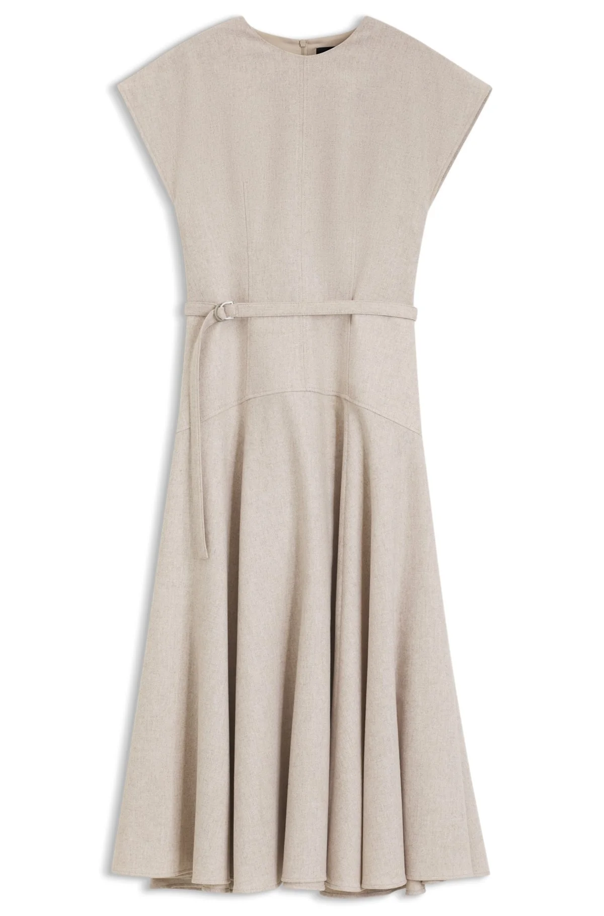 BELTED MAXI DRESS IN MELANGE FLANNEL - 1