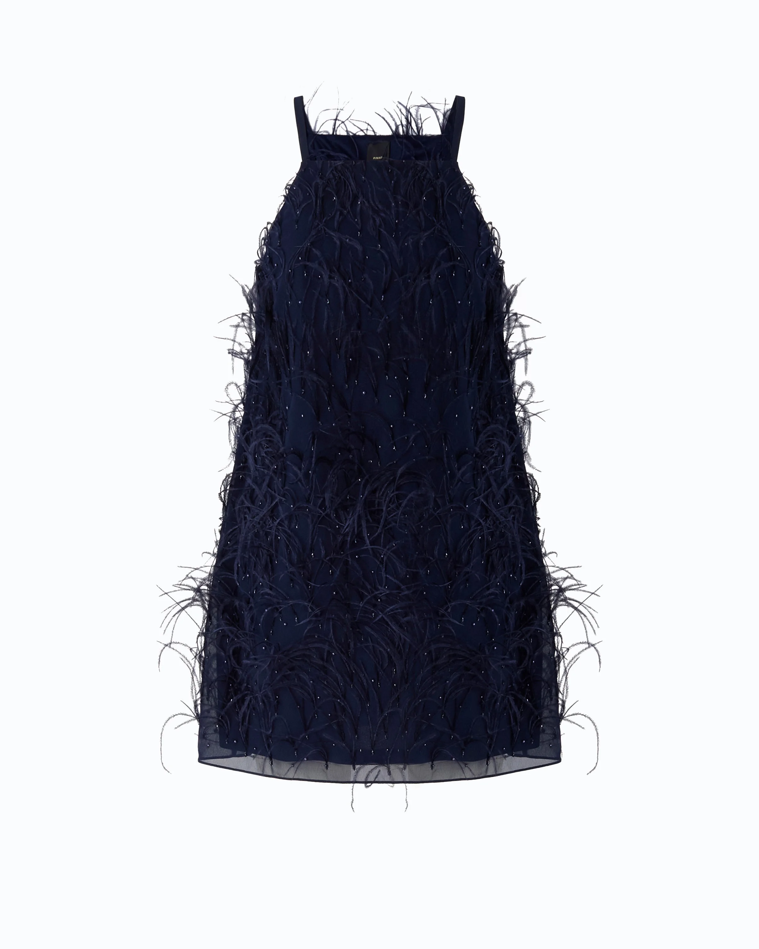 SHORT DRESS WITH FEATHERS - 1