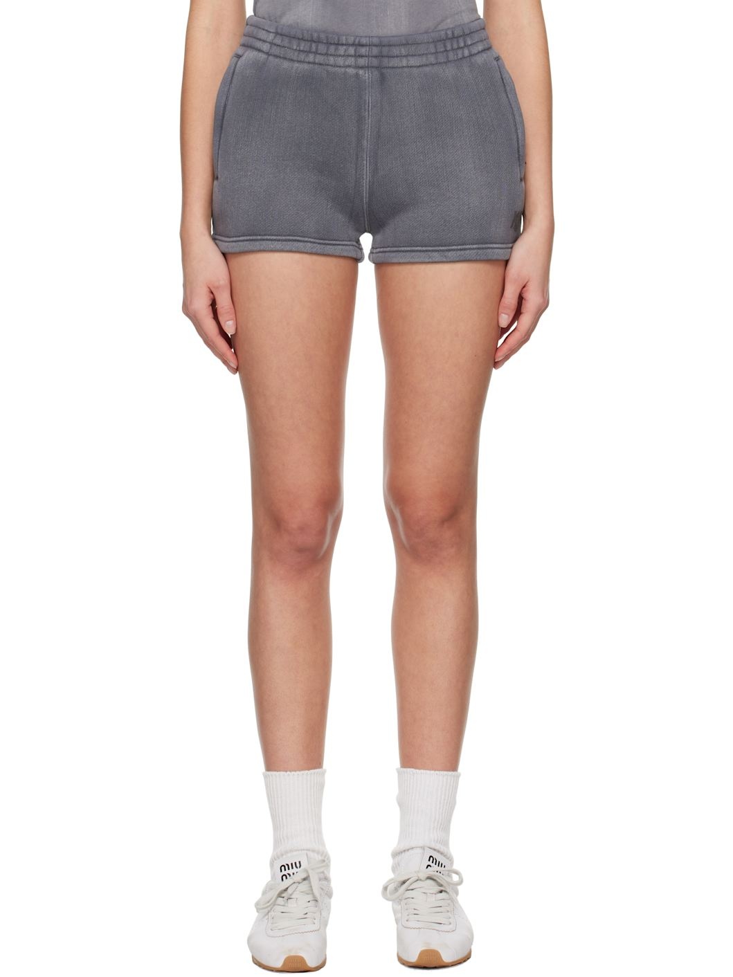 Gray Puff Paint Logo Shorts - 1