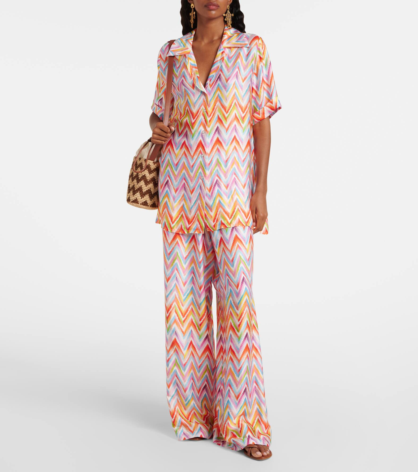 Zigzag wide-leg pants - 2