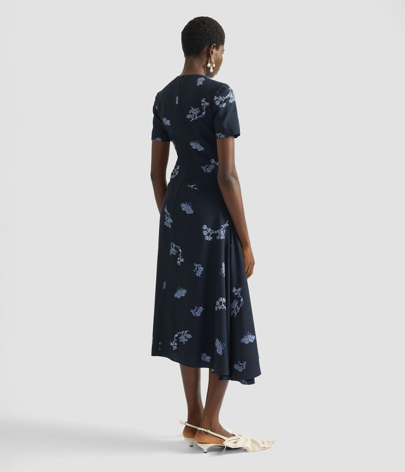DRAPED JACQUARD MIDI DRESS 4