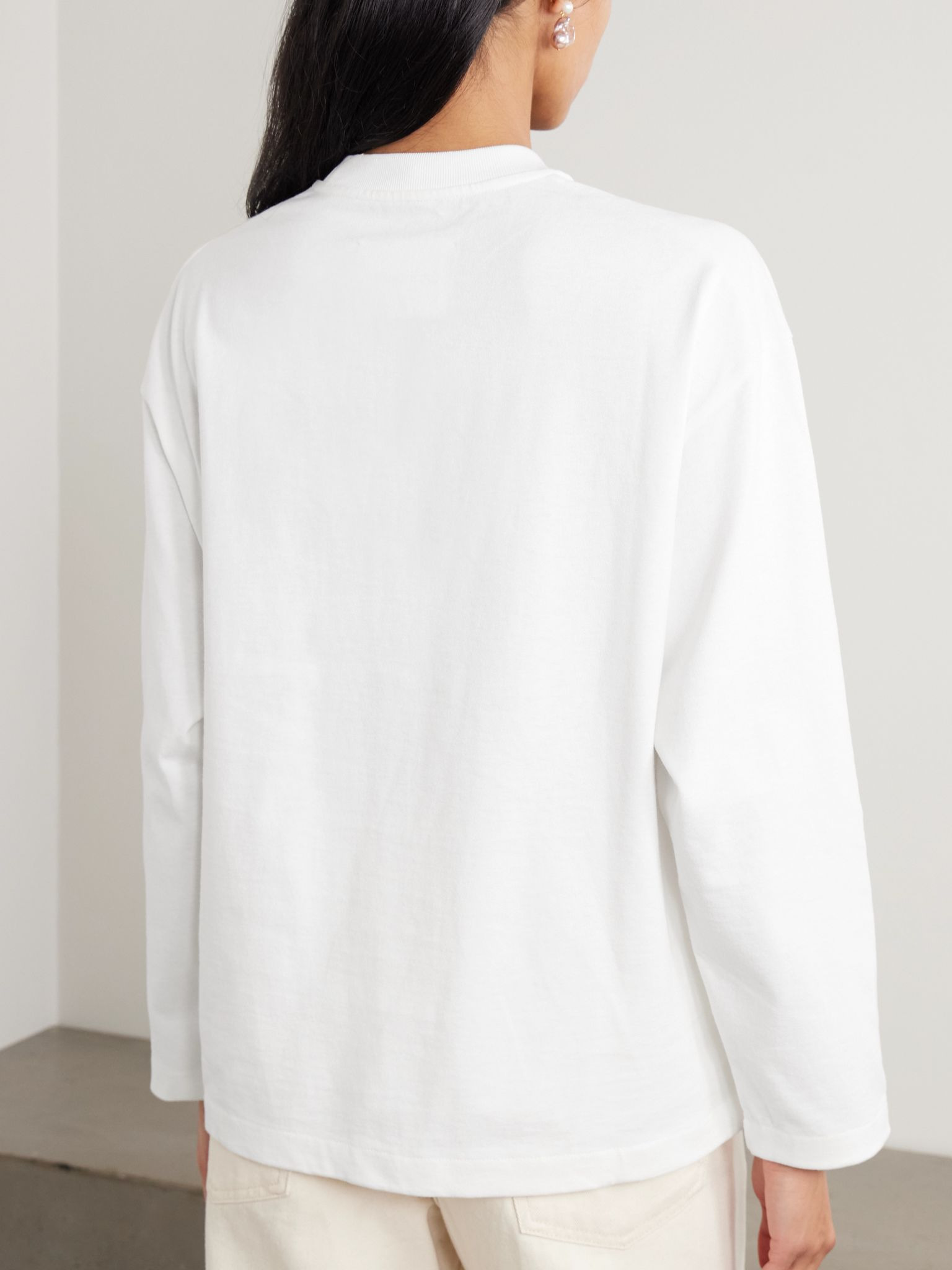 Printed cotton-jersey sweatshirt White - 3