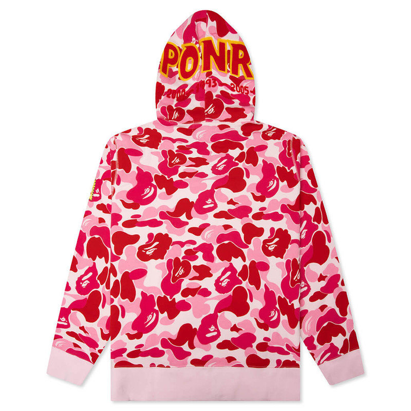 A BATHING APE® ABC CAMO 2ND SHARK FULL ZIP HOODIE - PINK outlook