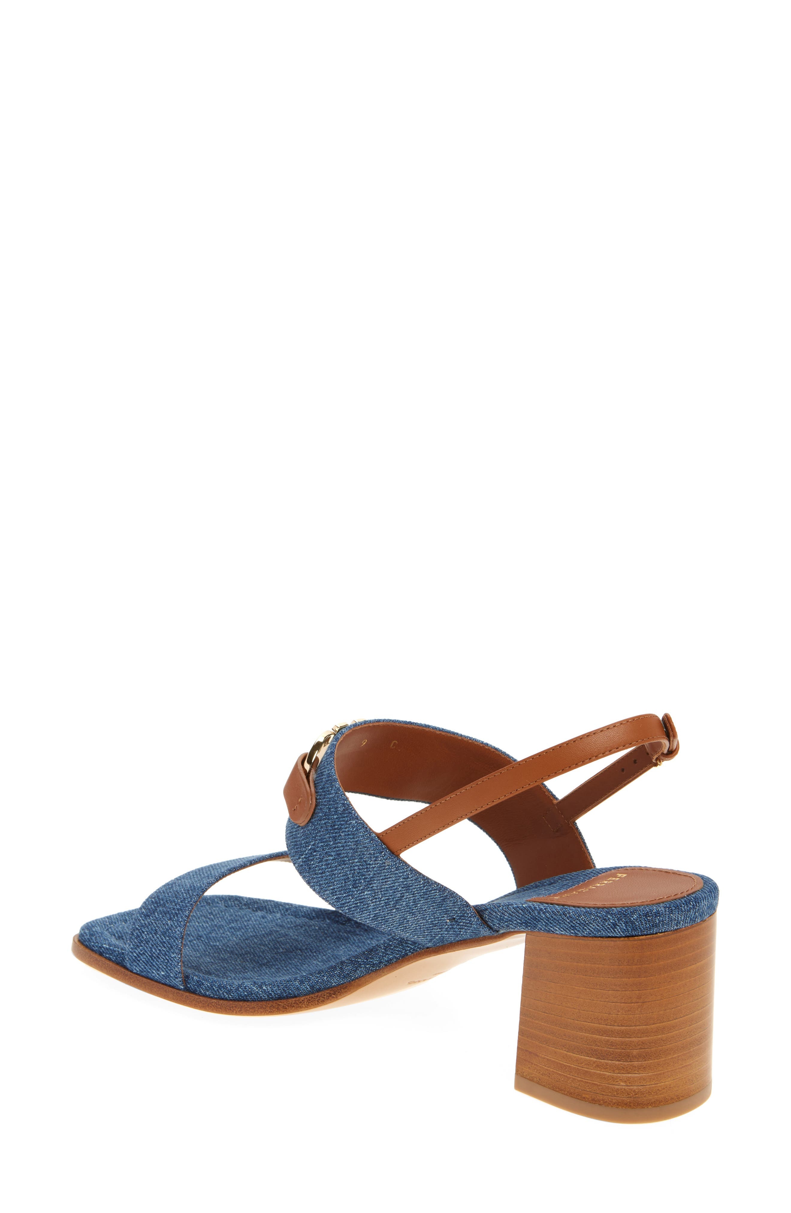 FERRAGAMO Lou Gancio Slingback Sandal in Denim at Nordstrom - 2