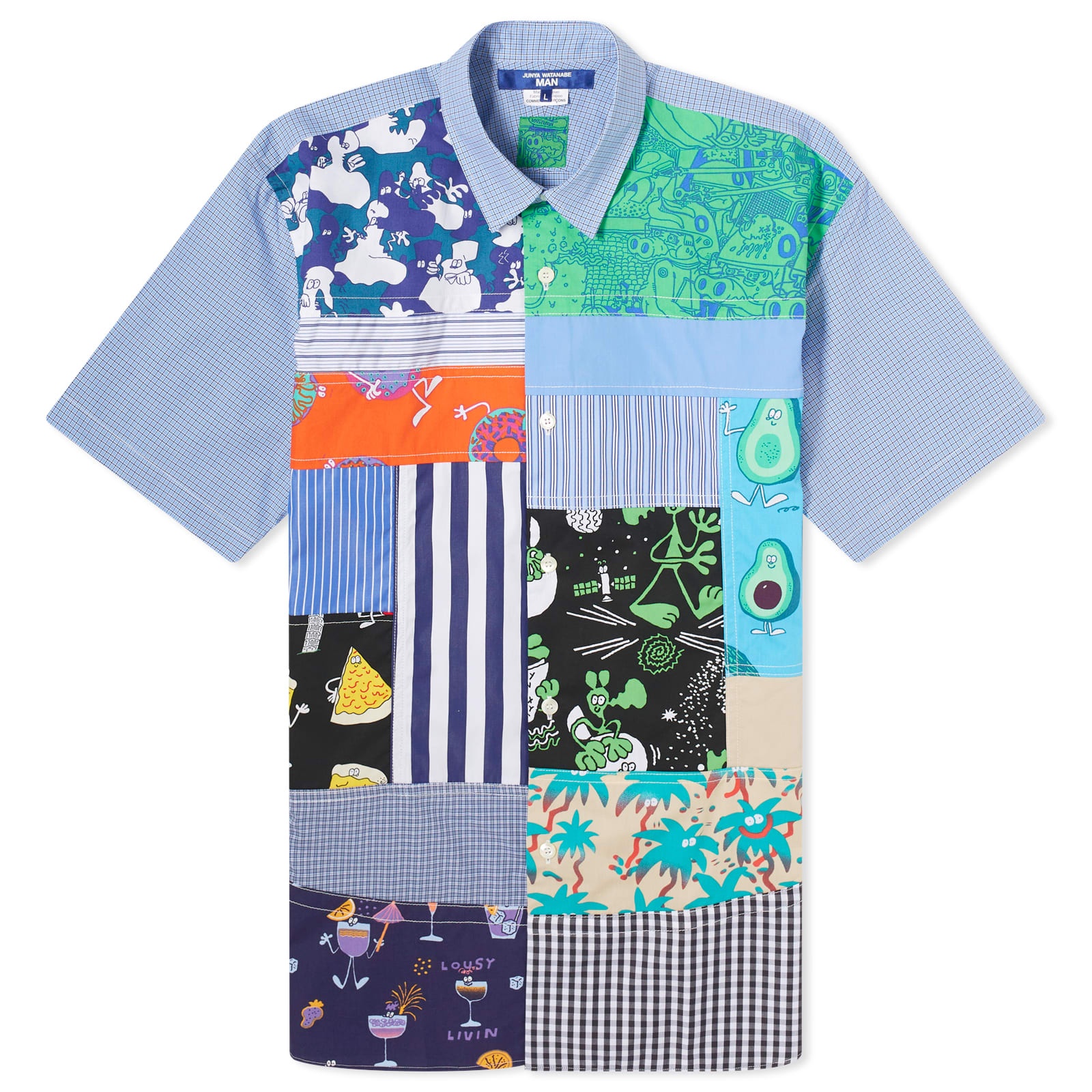 Junya Watanabe MAN x Lousy Livin' Short Sleeve Patchwork Shi - 1