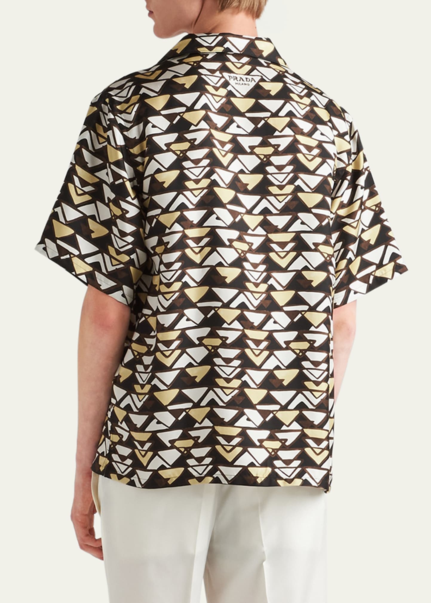 Men's Silk Geo-Print Camp Shirt - 3