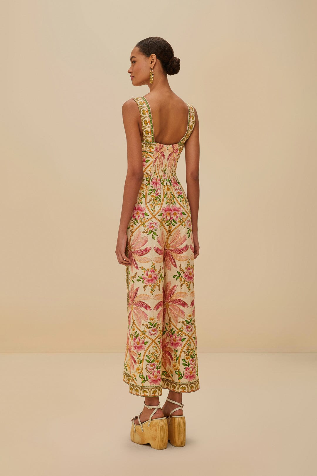 Off-White Palm Dream Lenzing™ Ecovero™ Euroflax™ Jumpsuit - 3