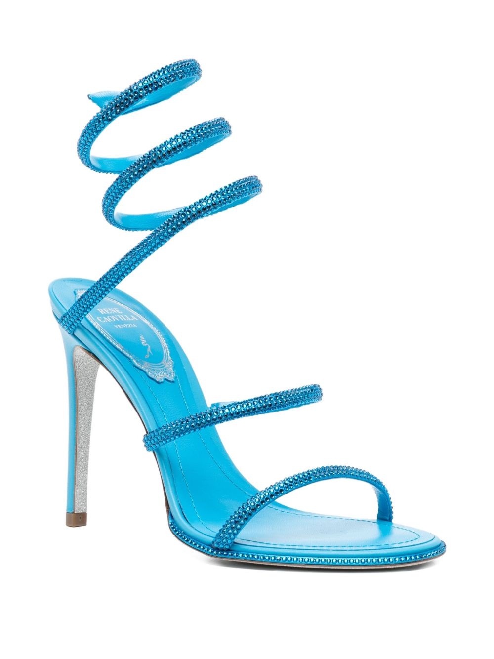 110mm crystal-embellished spiral-wrap sandals - 2