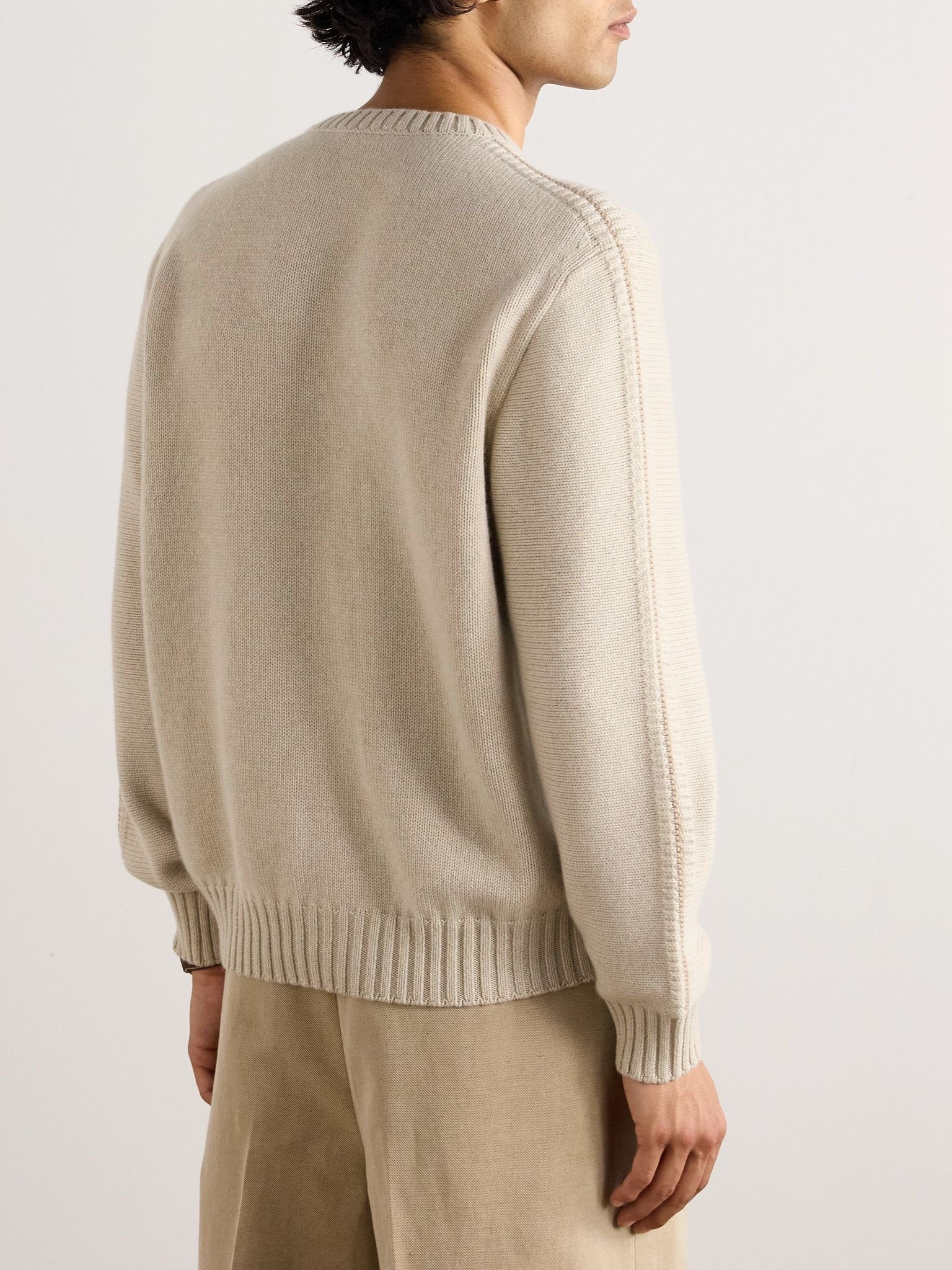 Birdseye Cashmere Sweater Beige - 3