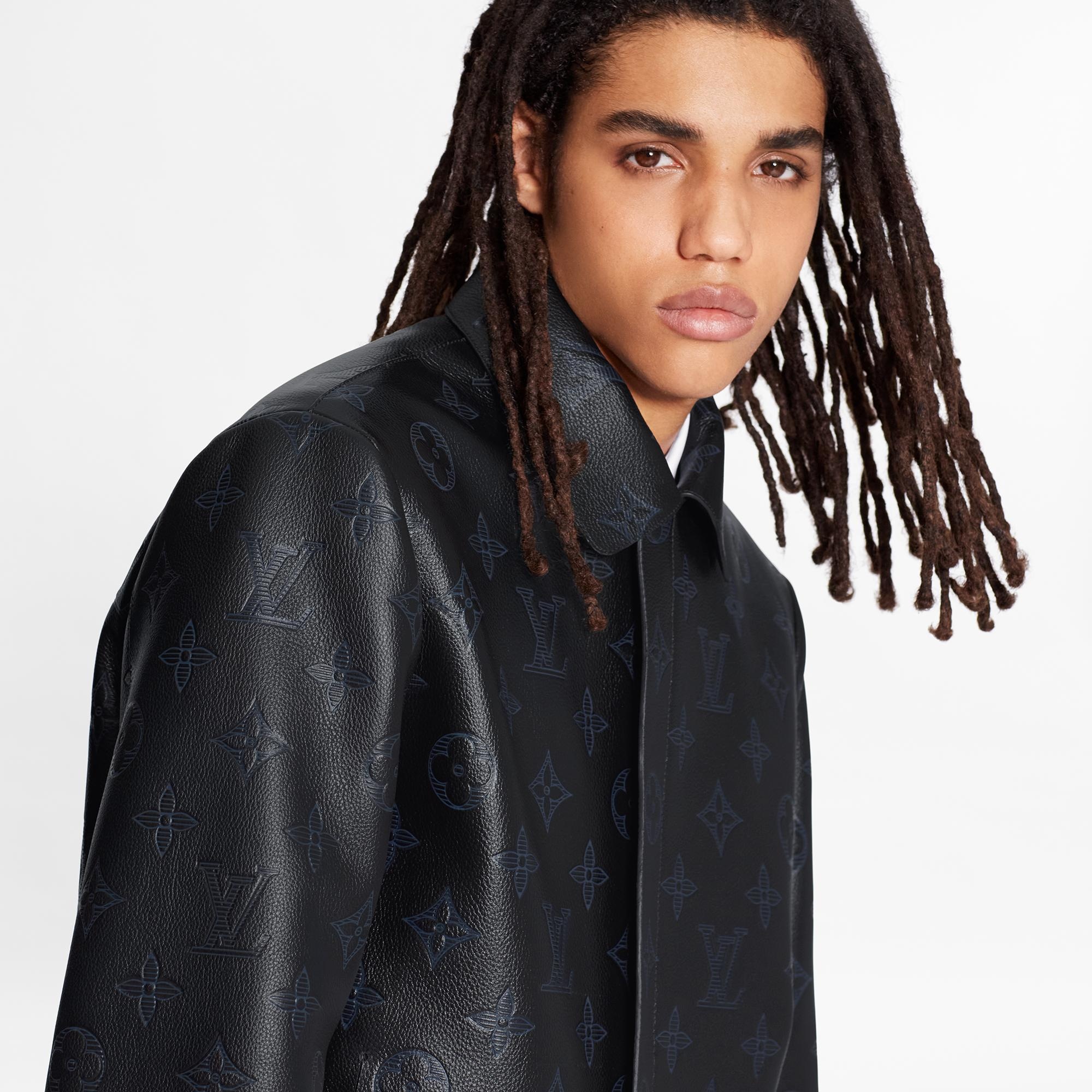 Shadow Monogram Embossed Leather Blouson - 5