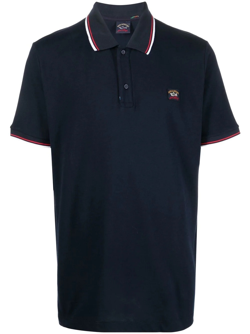 logo-patch polo shirt - 1