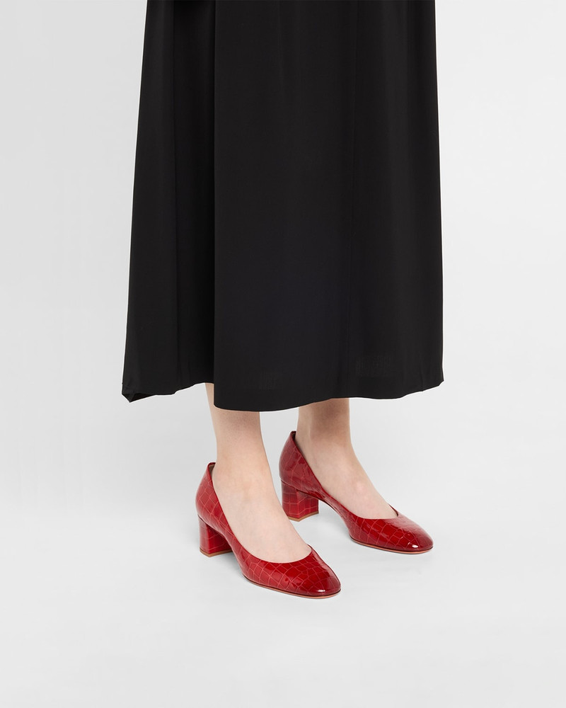 Santoni Fight Croc-Embossed Leather Pumps outlook