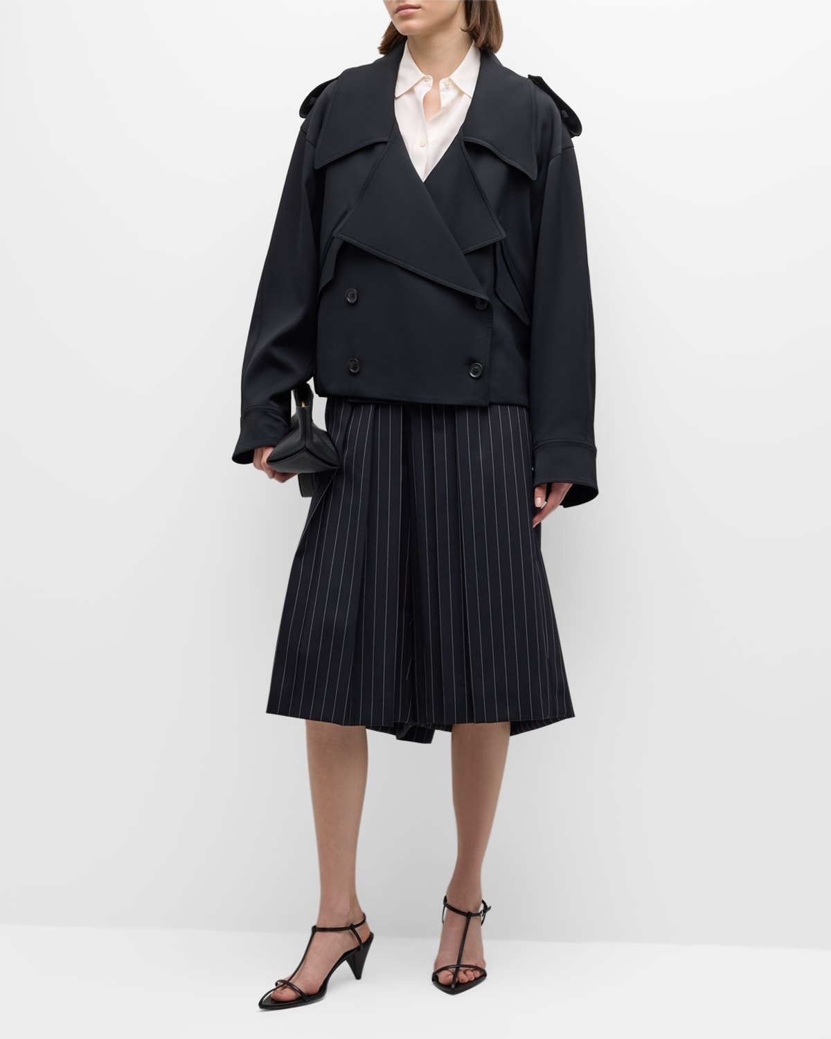 Fluid Cropped Trench Coat - 3