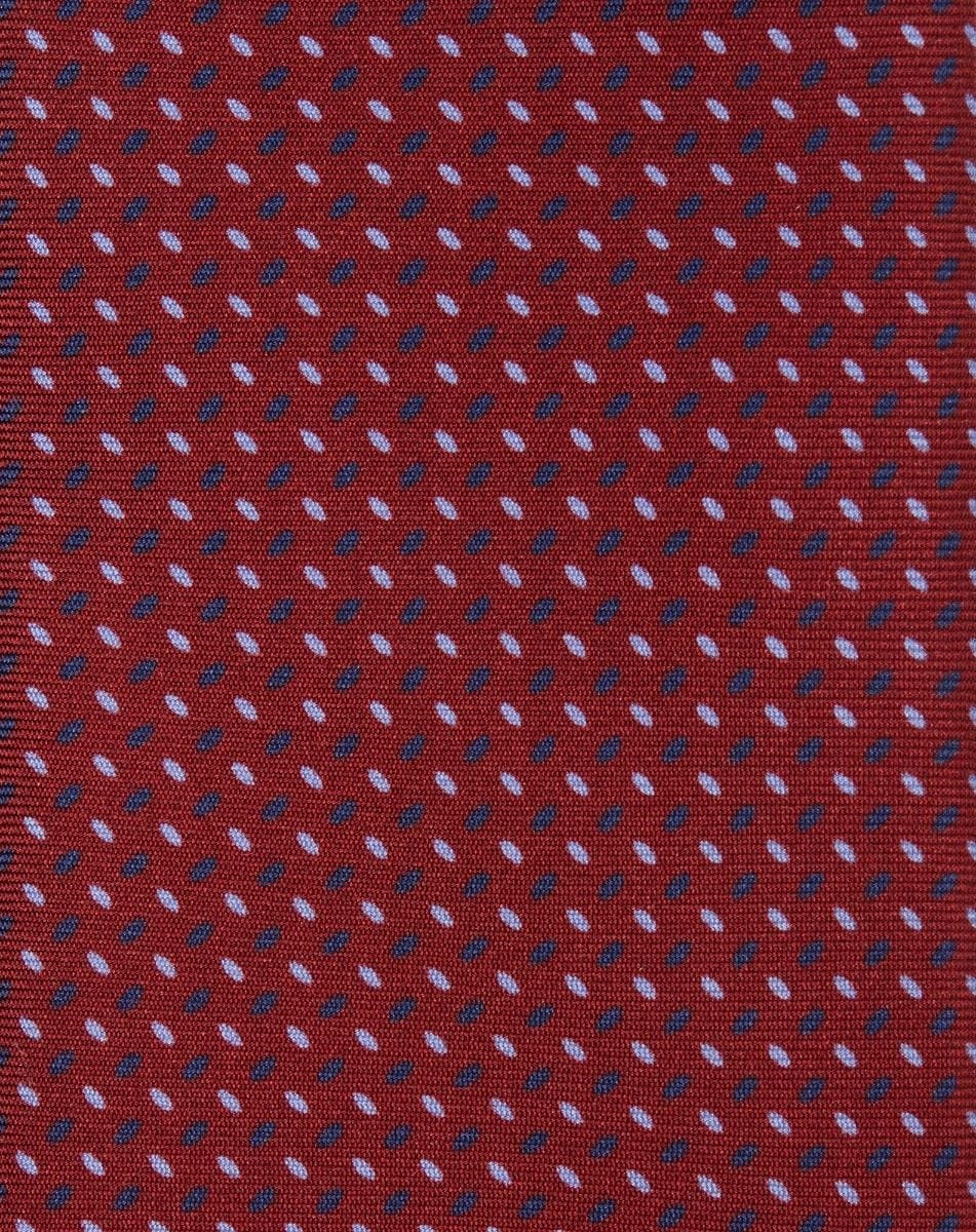 Burgundy printed silk twill tie - 3
