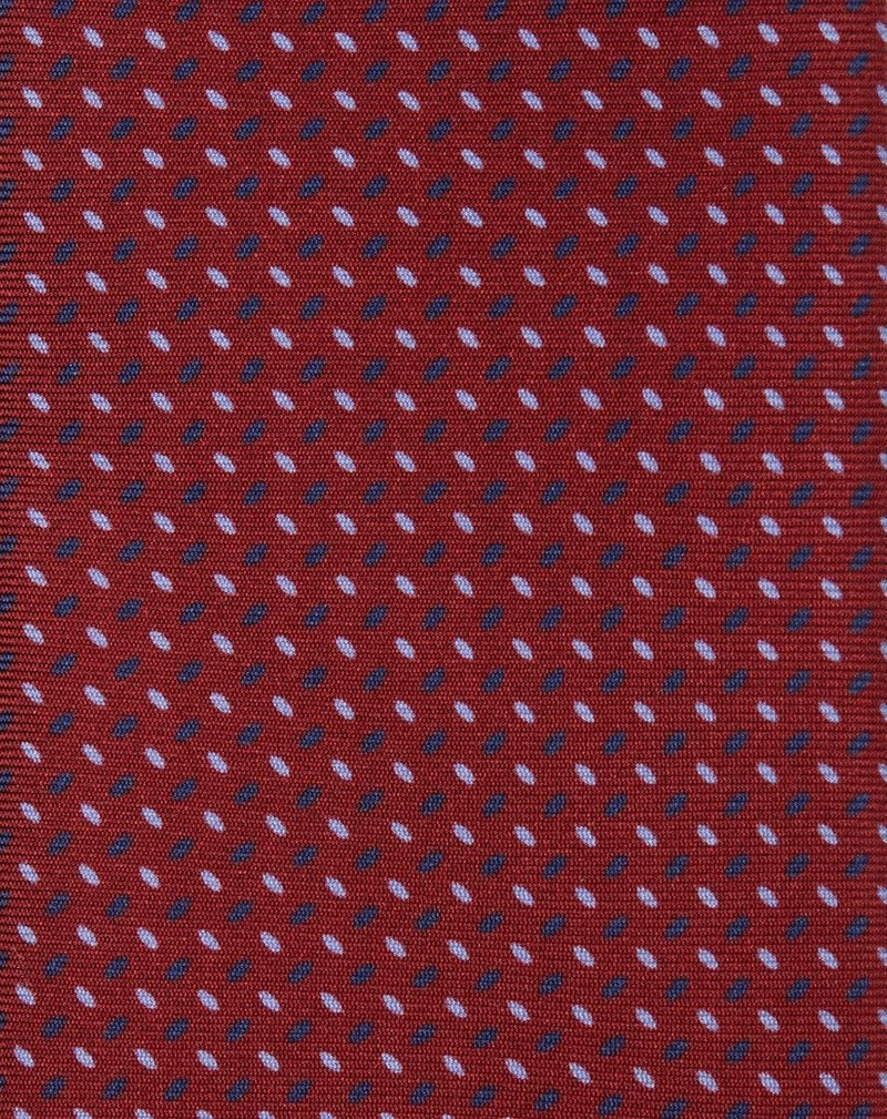 Burgundy printed silk twill tie 3