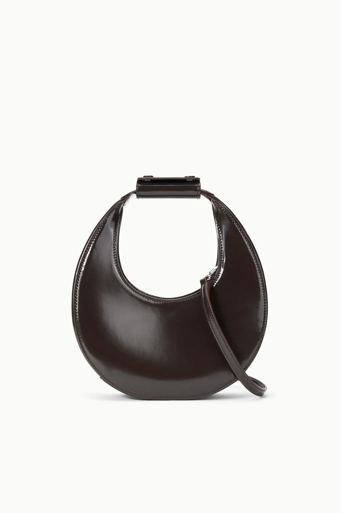 STAUD MINI MOON BAG ESPRESSO LEATHER - 1