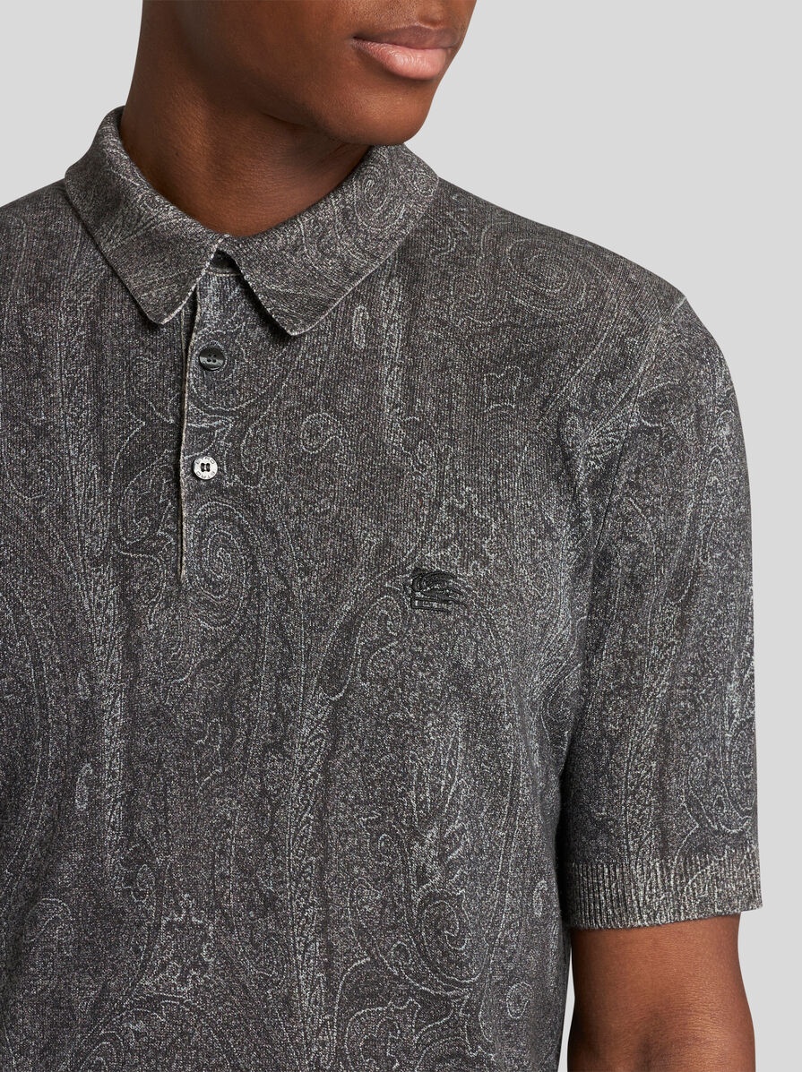 KNIT POLO-SHIRT WITH PAISLEY PRINT - 3