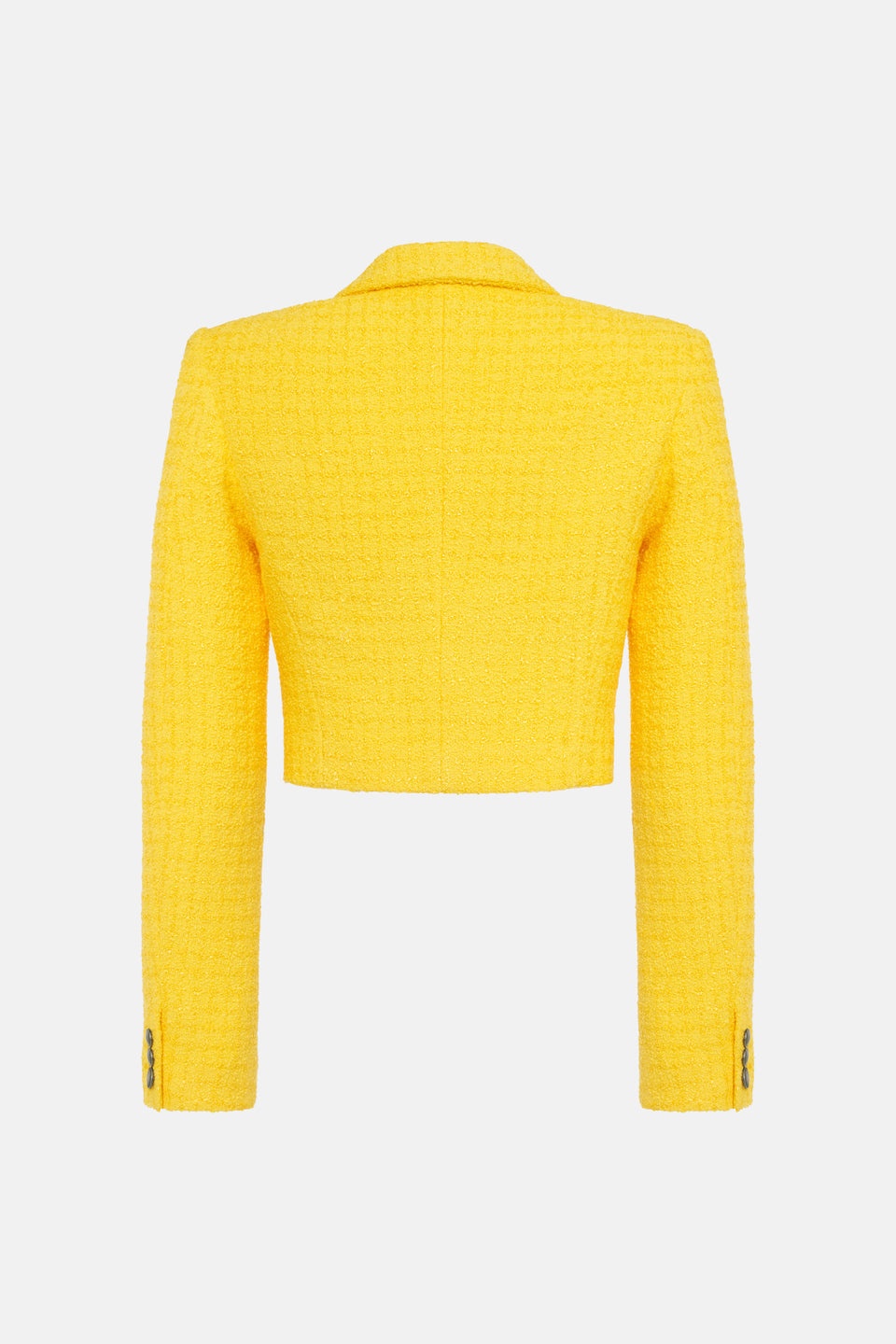CHECKED TWEED BOUCLE CROPPED BOXY JACKET - 2
