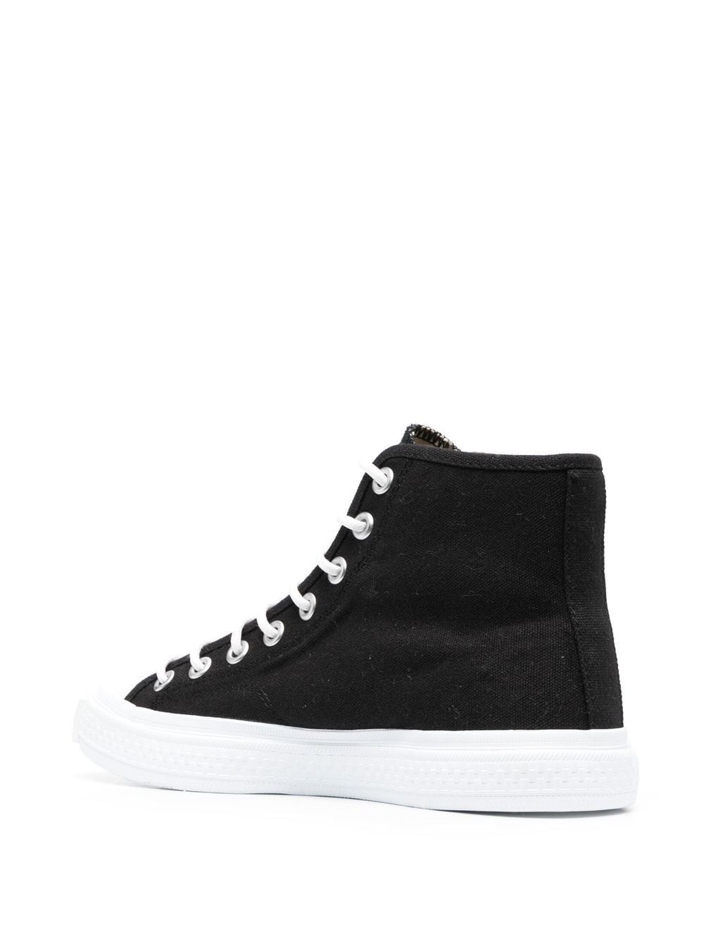 contrasting toe-cap lace-up sneakers - 3