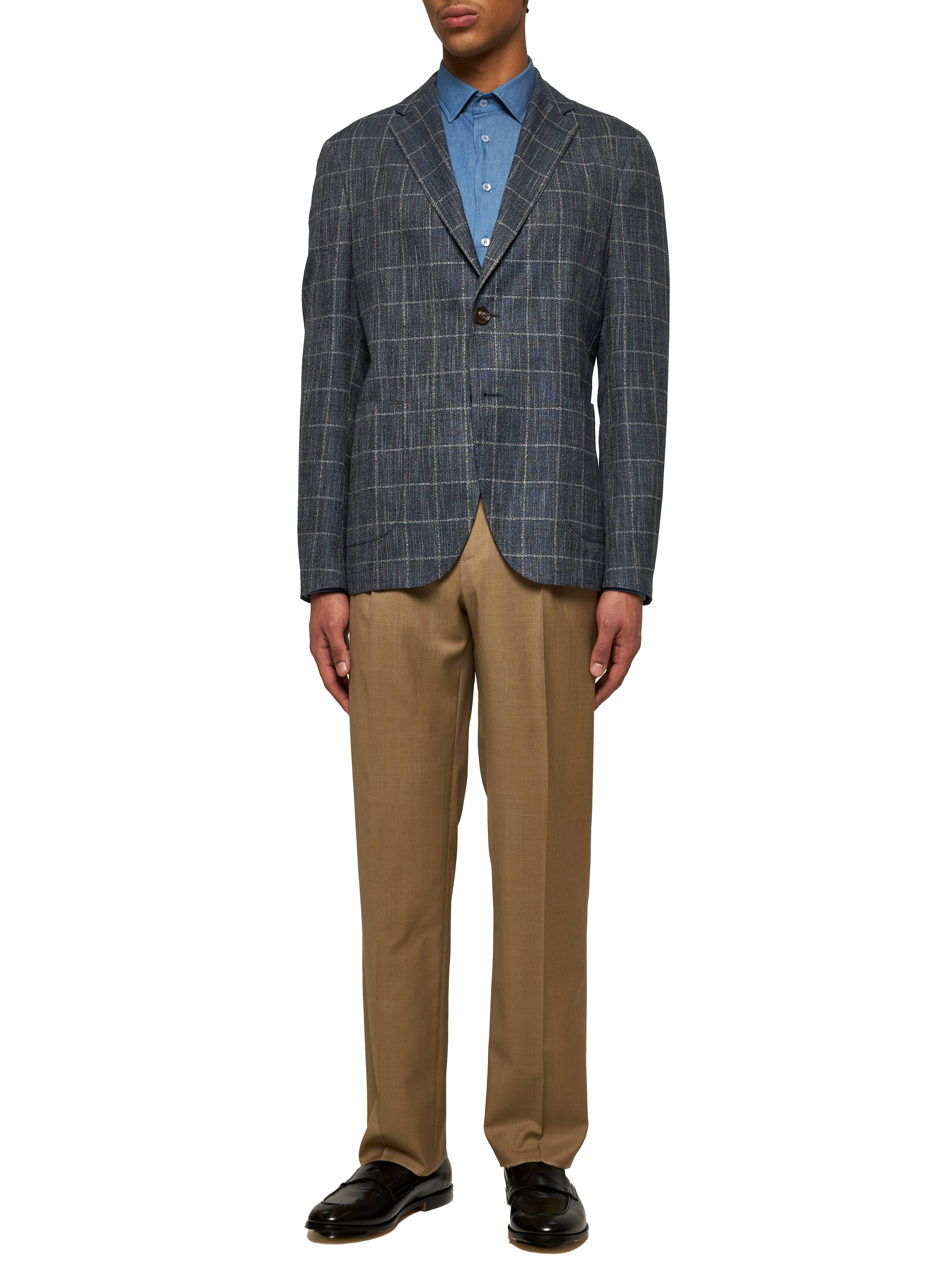 Etro Men Beige Wool One-Pleat Trousers - 2