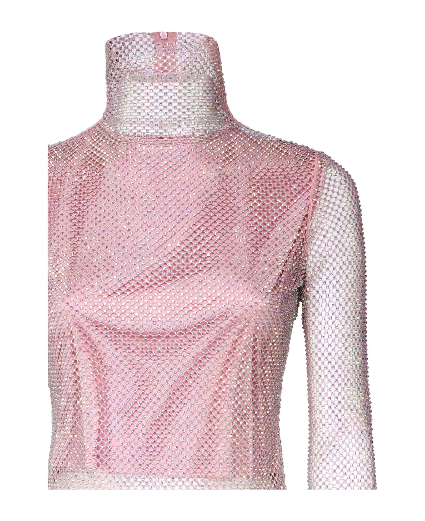 Valdai Transparent Perforated Sweater With Rhinestones - 2