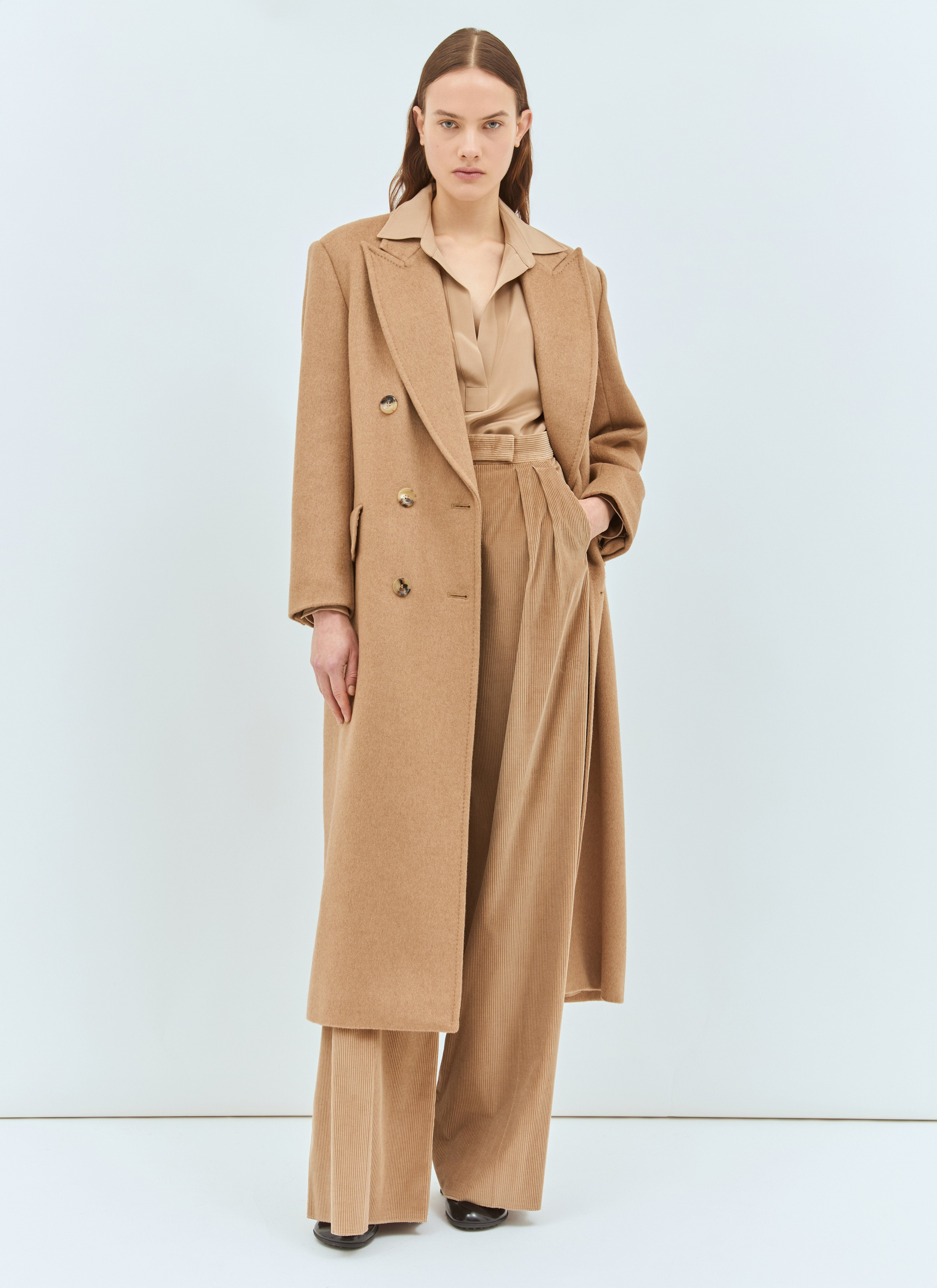 Max Mara Women Double-Breasted Camel Coat - 2