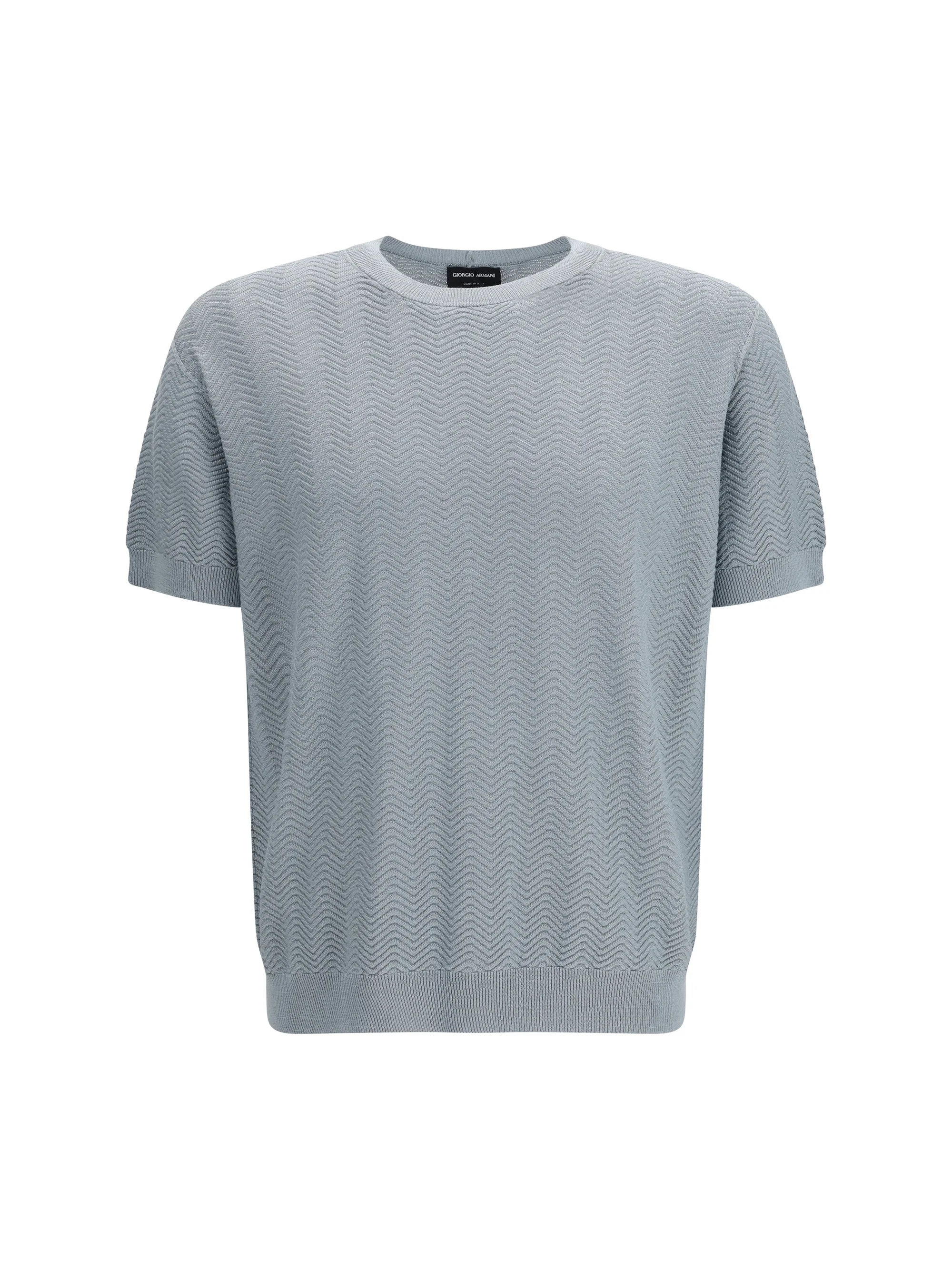 Giorgio Armani Men Short-Sleeved Cotton And Silk Sweater - 1