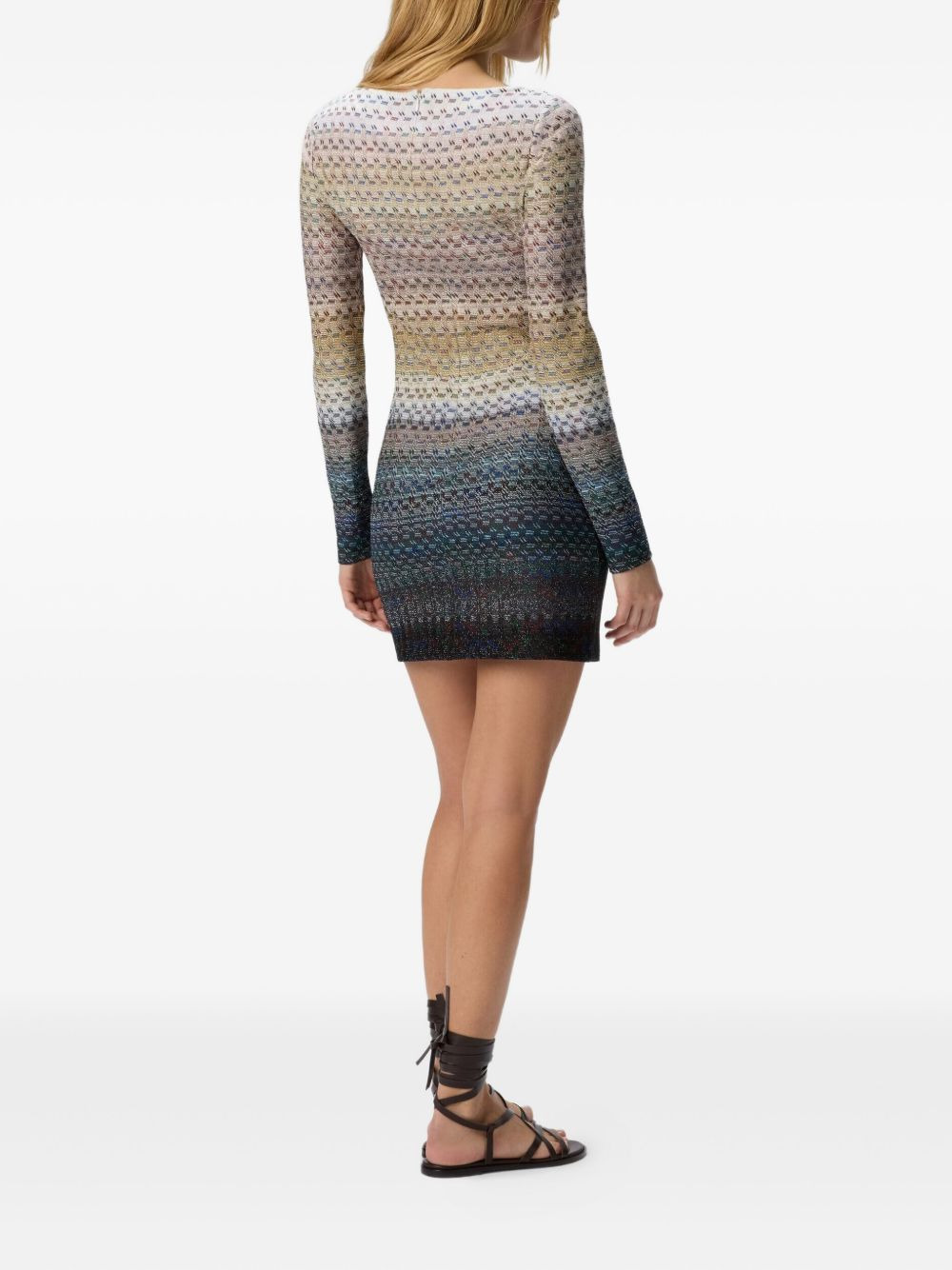 ombre-knit mini dress - 3