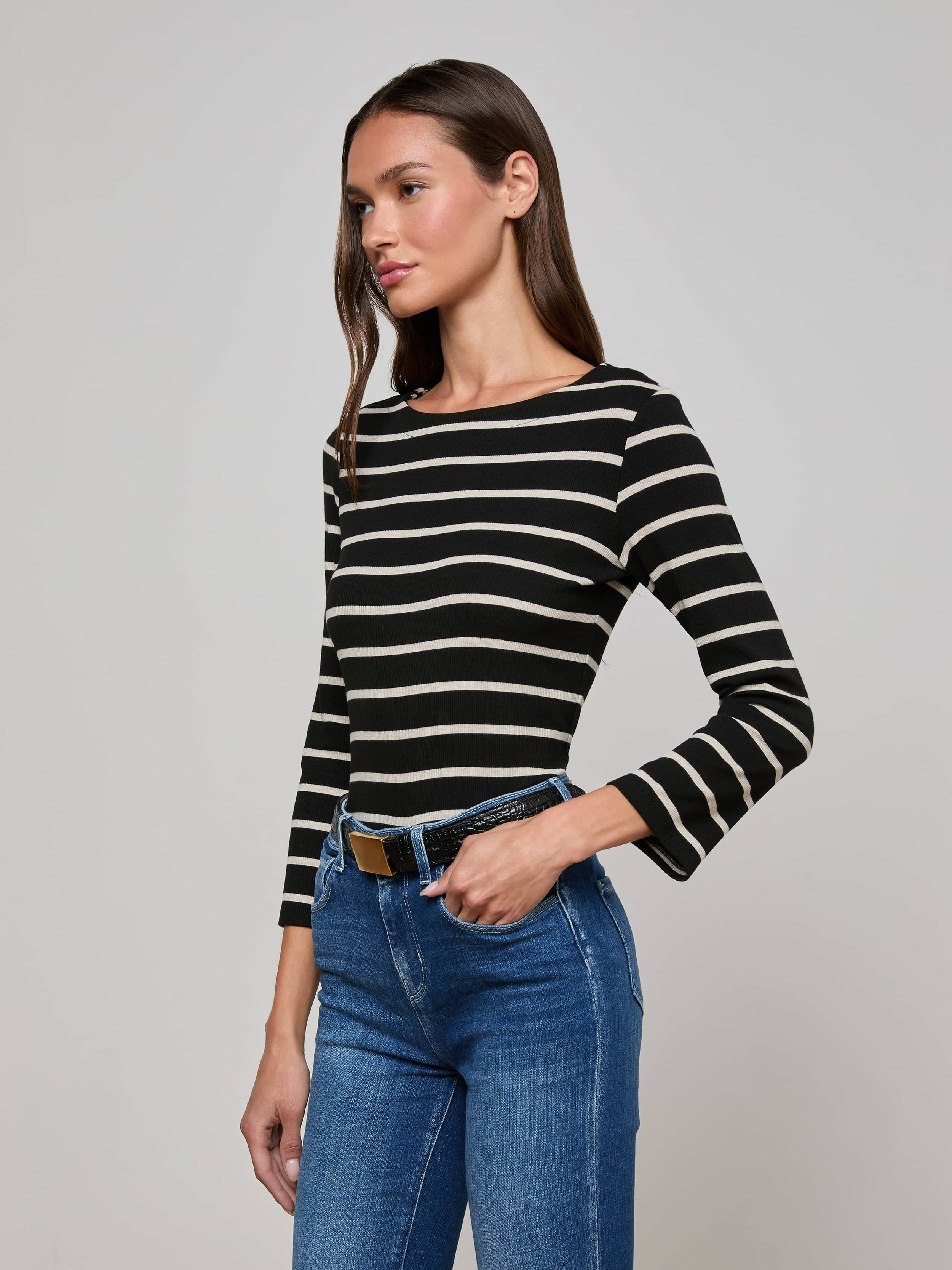 Lucille Striped Boatneck Top - 3