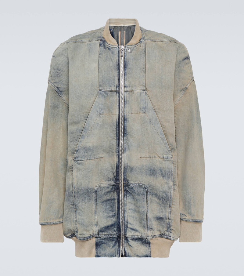 panelled acid-wash denim jacket - 1