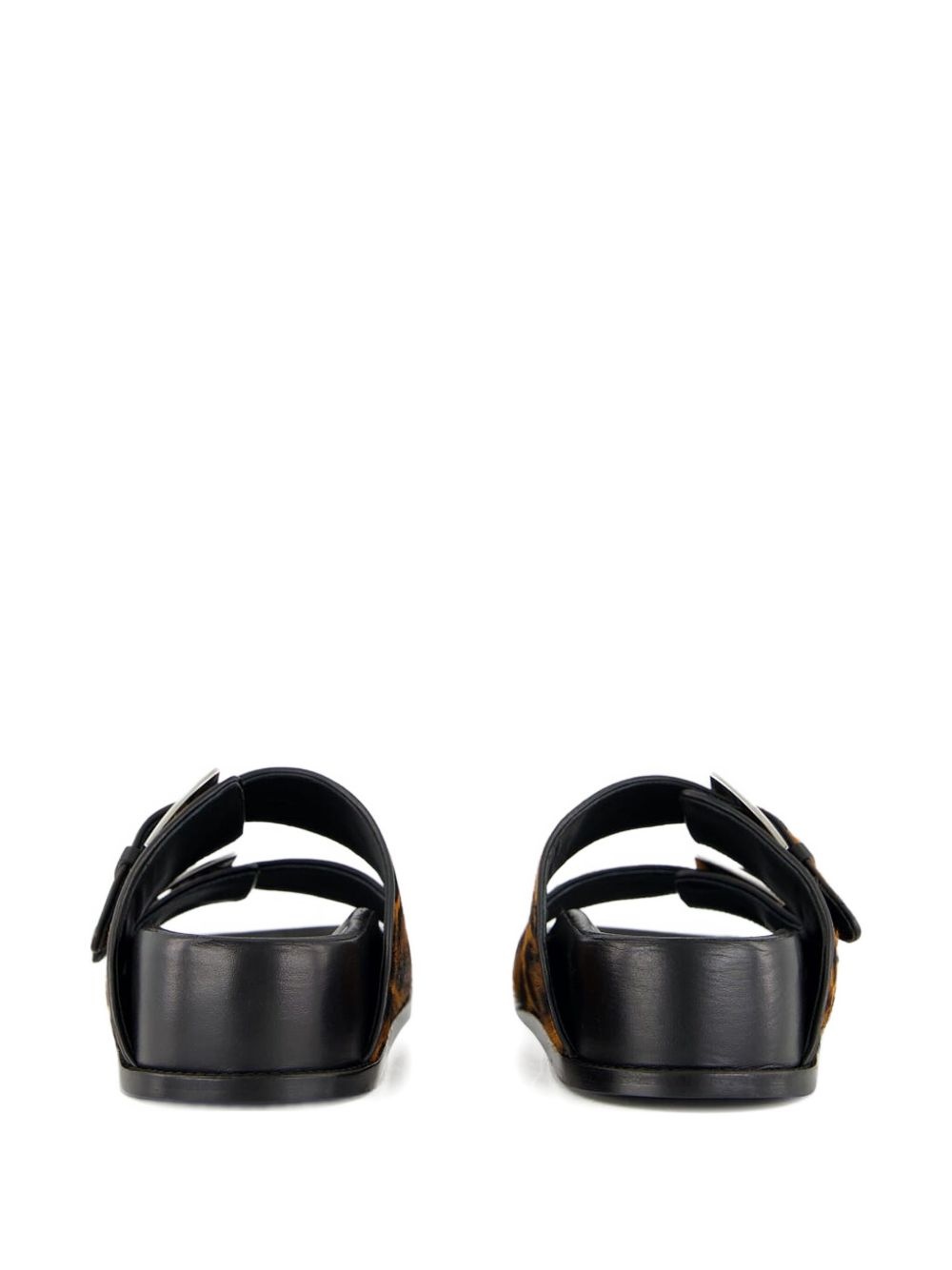 leopard-print flat sandals - 5