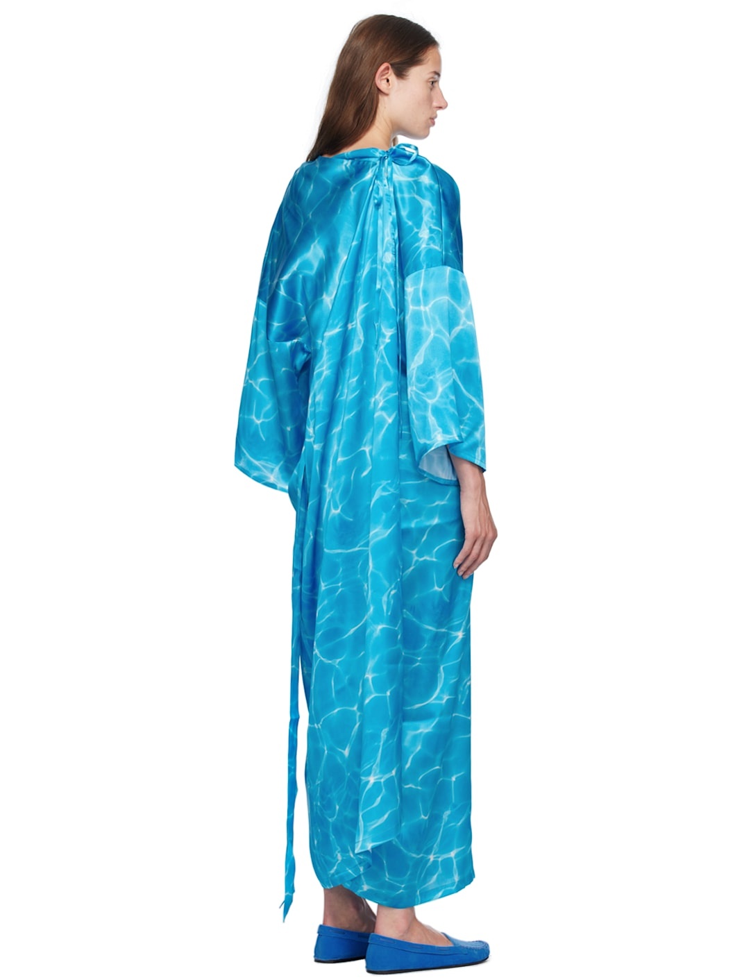 Blue Peignoir Maxi Dress - 3