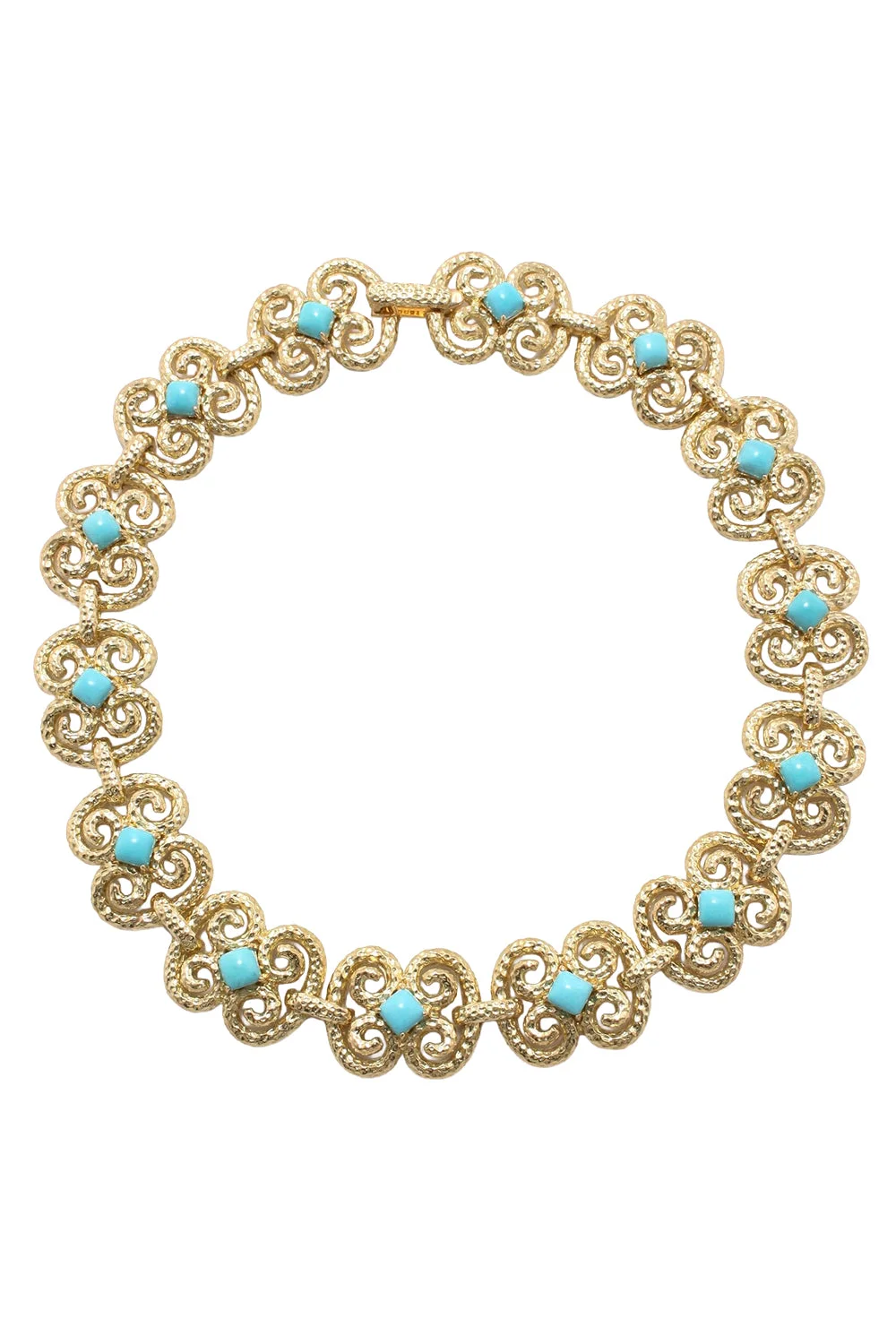 Turquoise Scroll Collar Necklace - 1