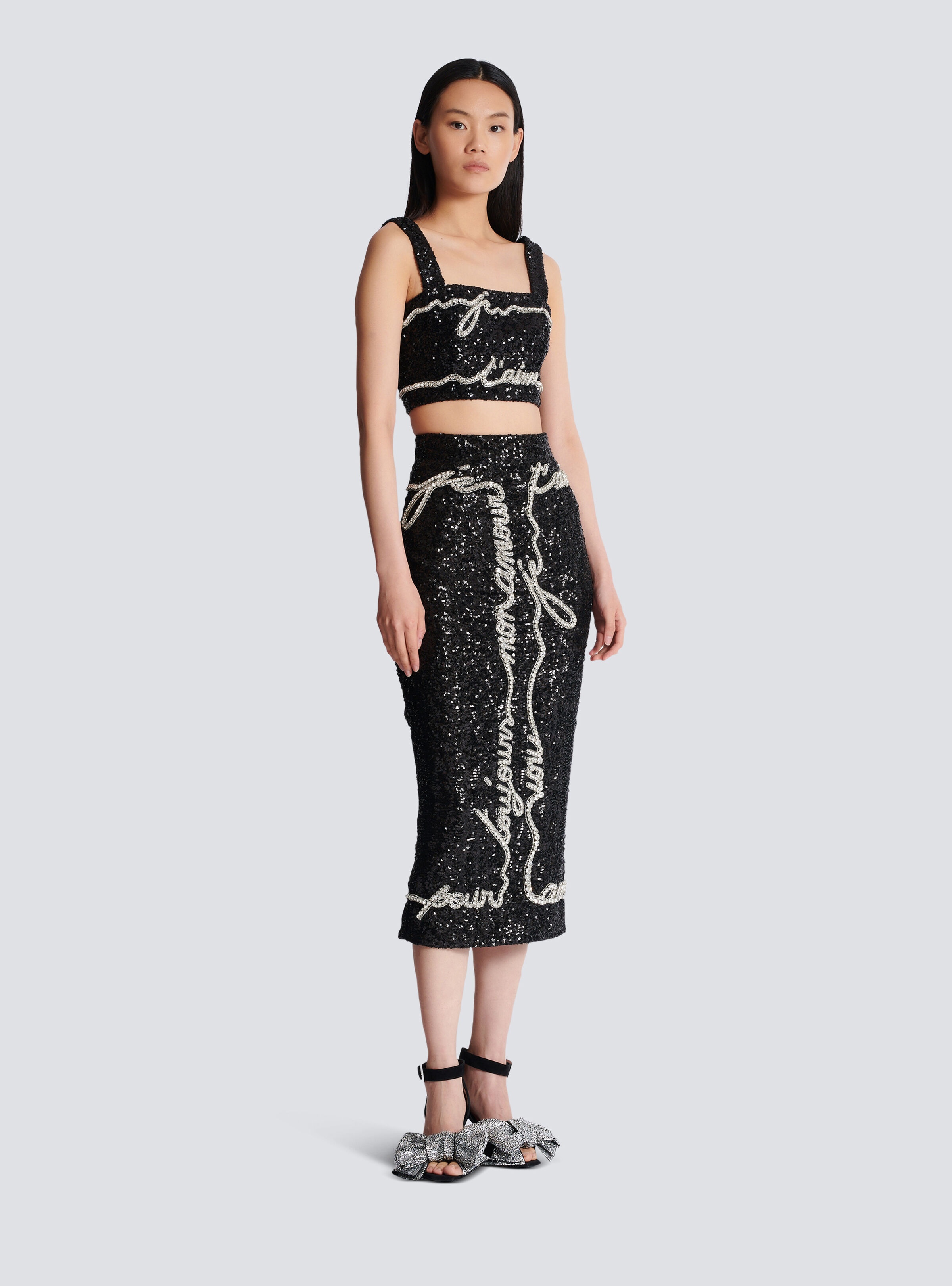 Cropped top with "Love Letter" embroidery - 3
