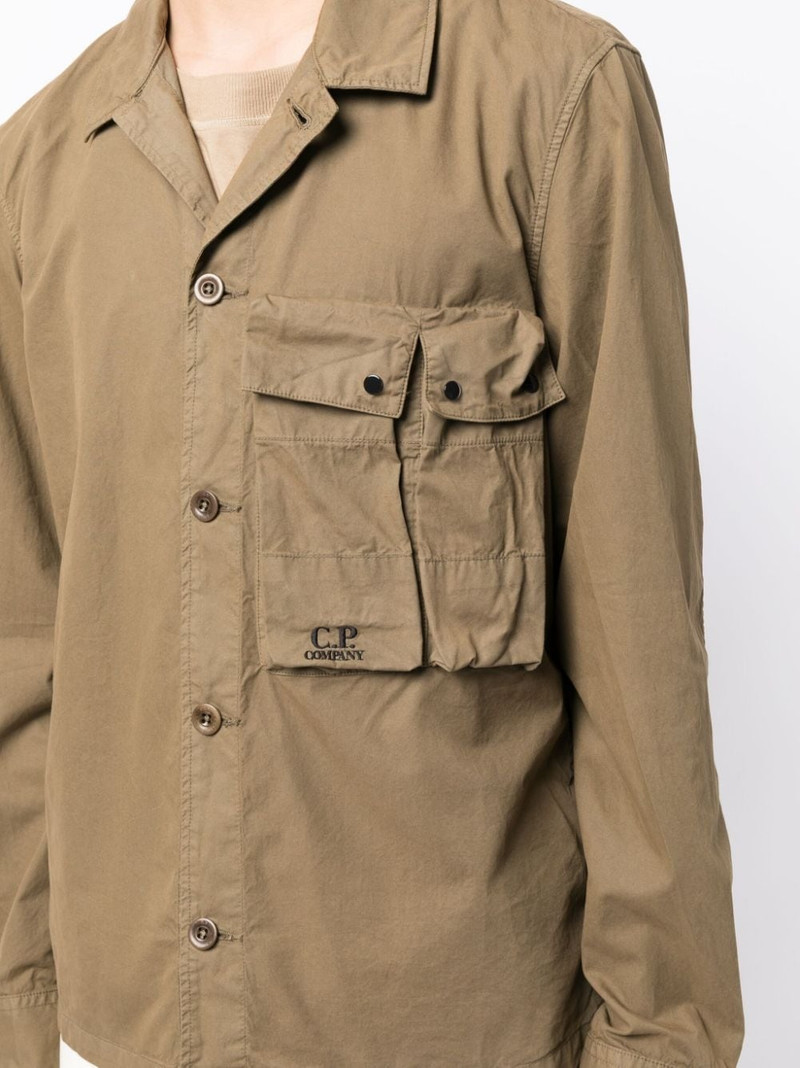 logo-embroidered cotton shirt 5