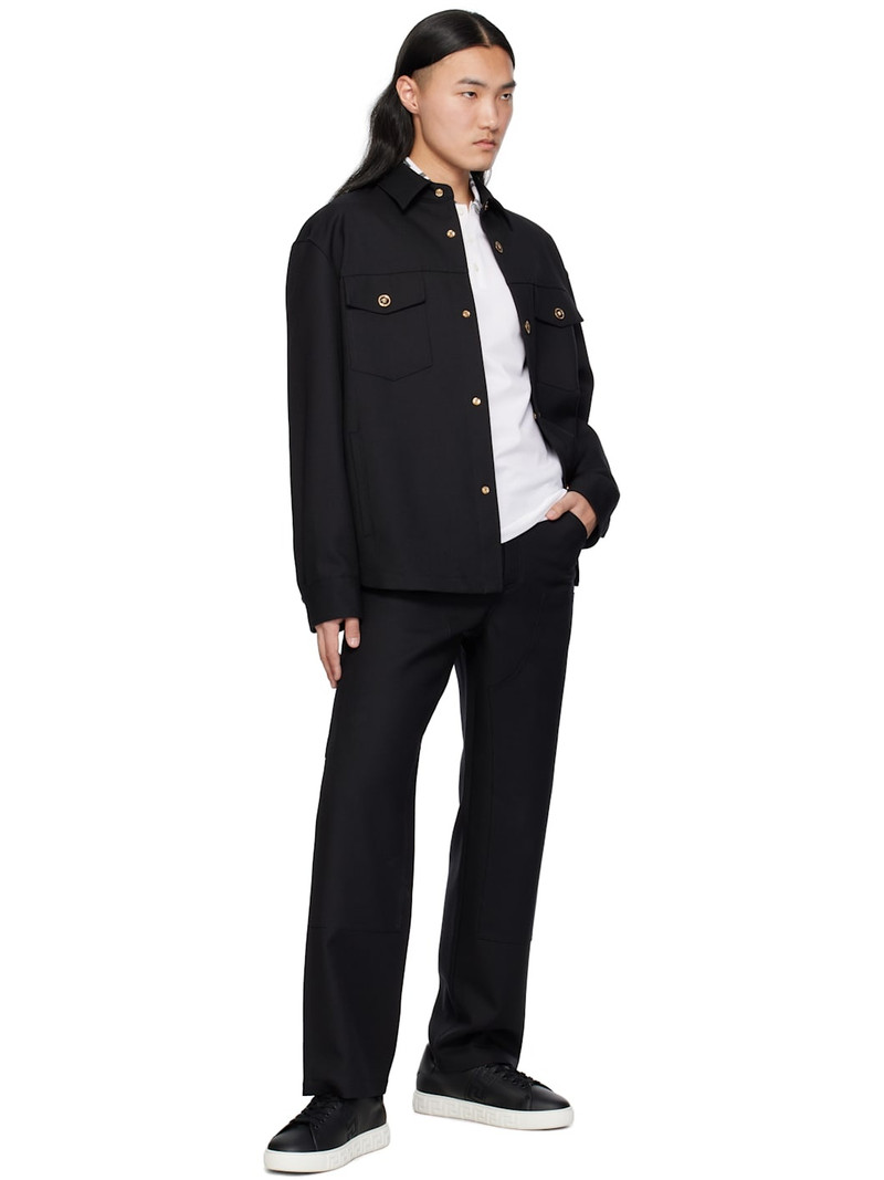 VERSACE Black Embroidered Greca Sneakers outlook