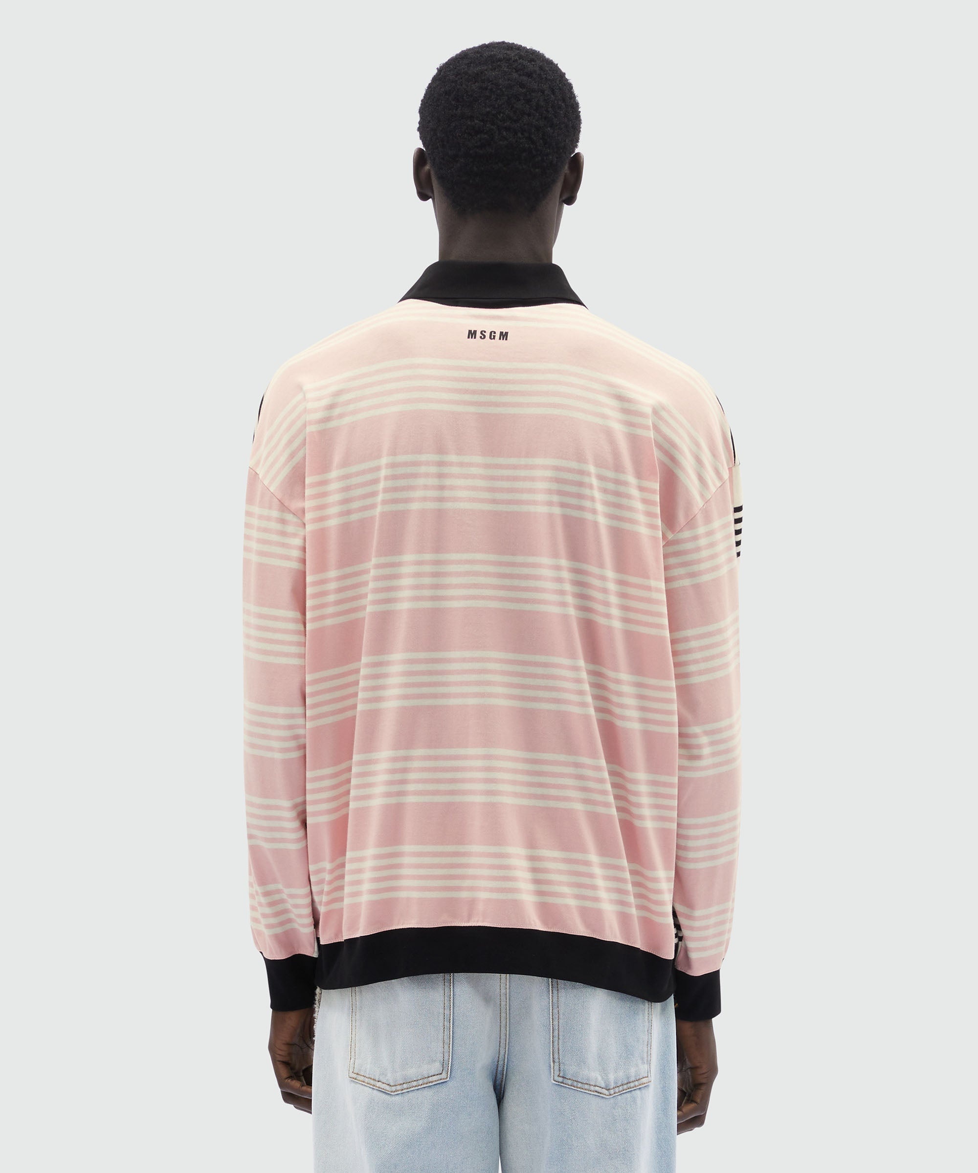 Striped and printed jersey polo shirt - 3