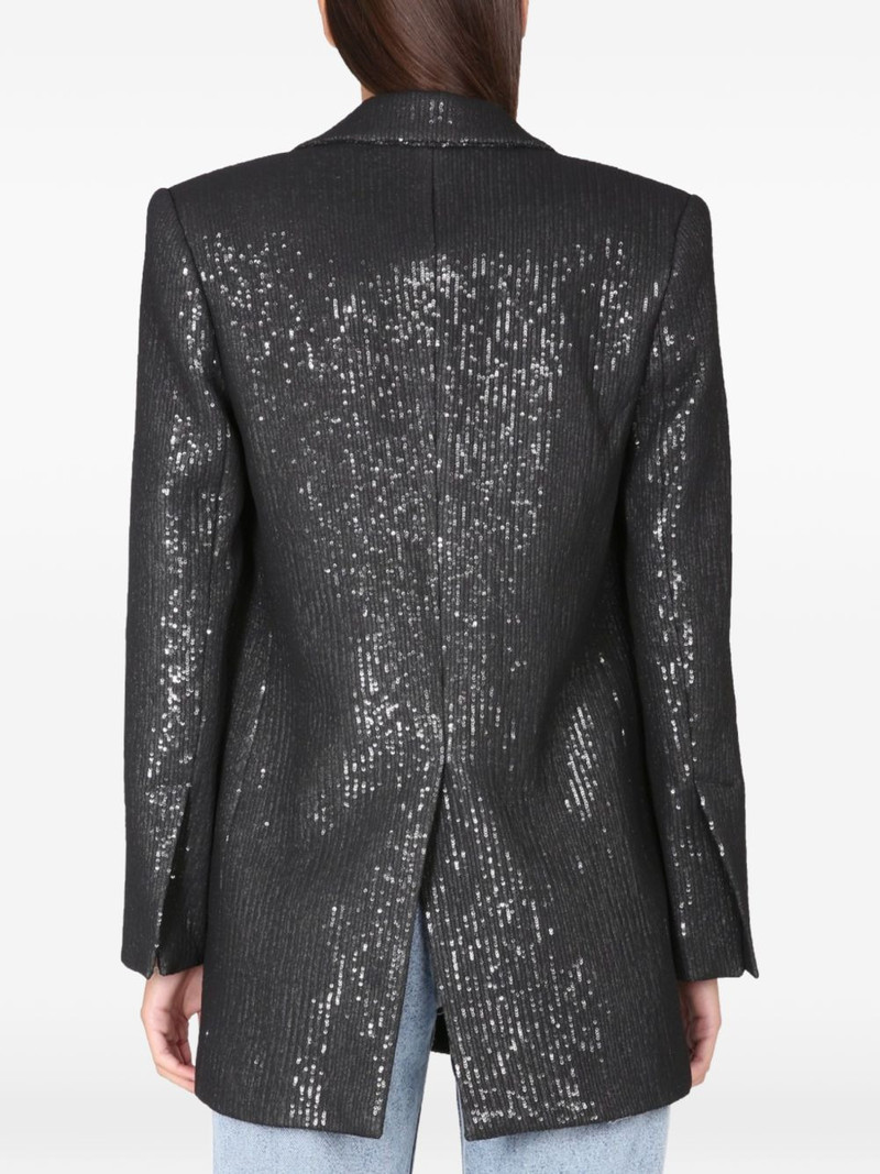 sequin-embellished single-breasted coat 4