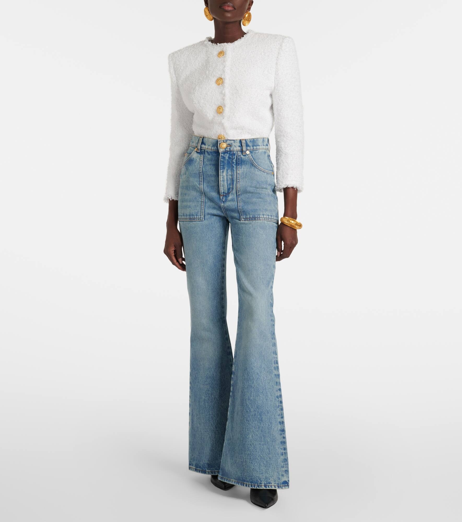 High-waisted flared jeans - 7