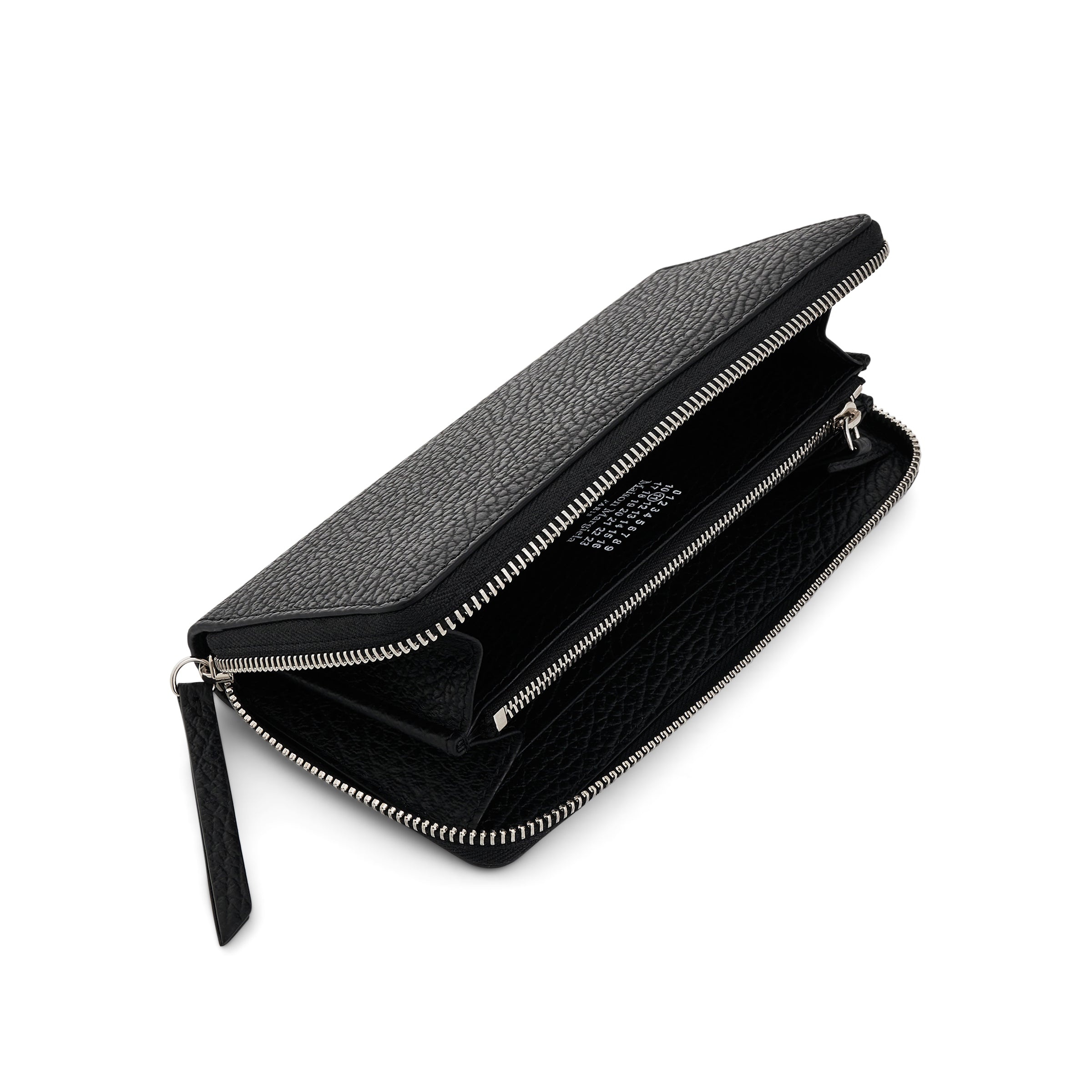 Four Stitches Zip Around Wallet in Black - 4