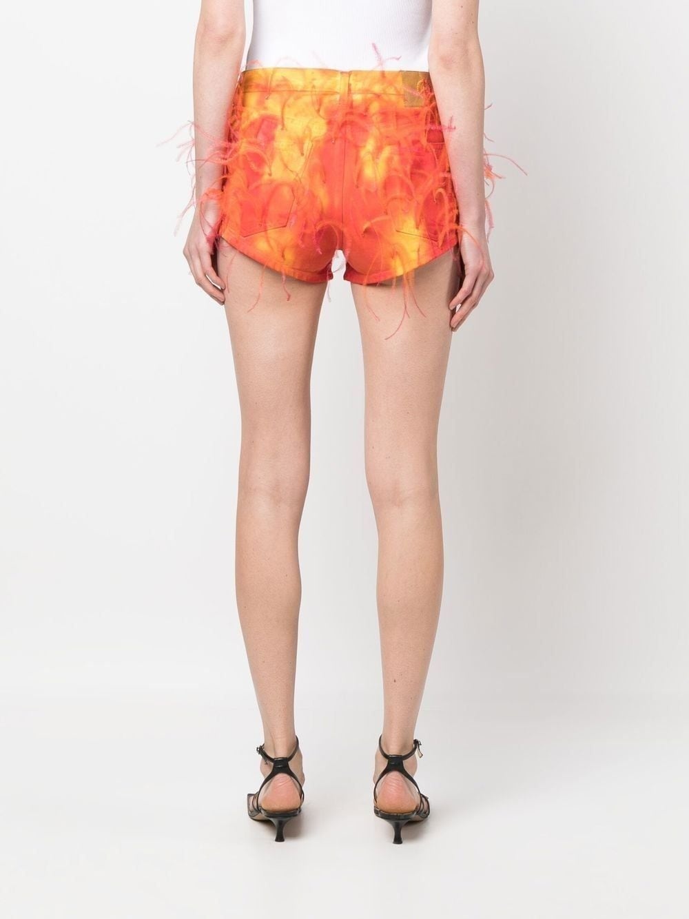 feather-detail shorts - 4