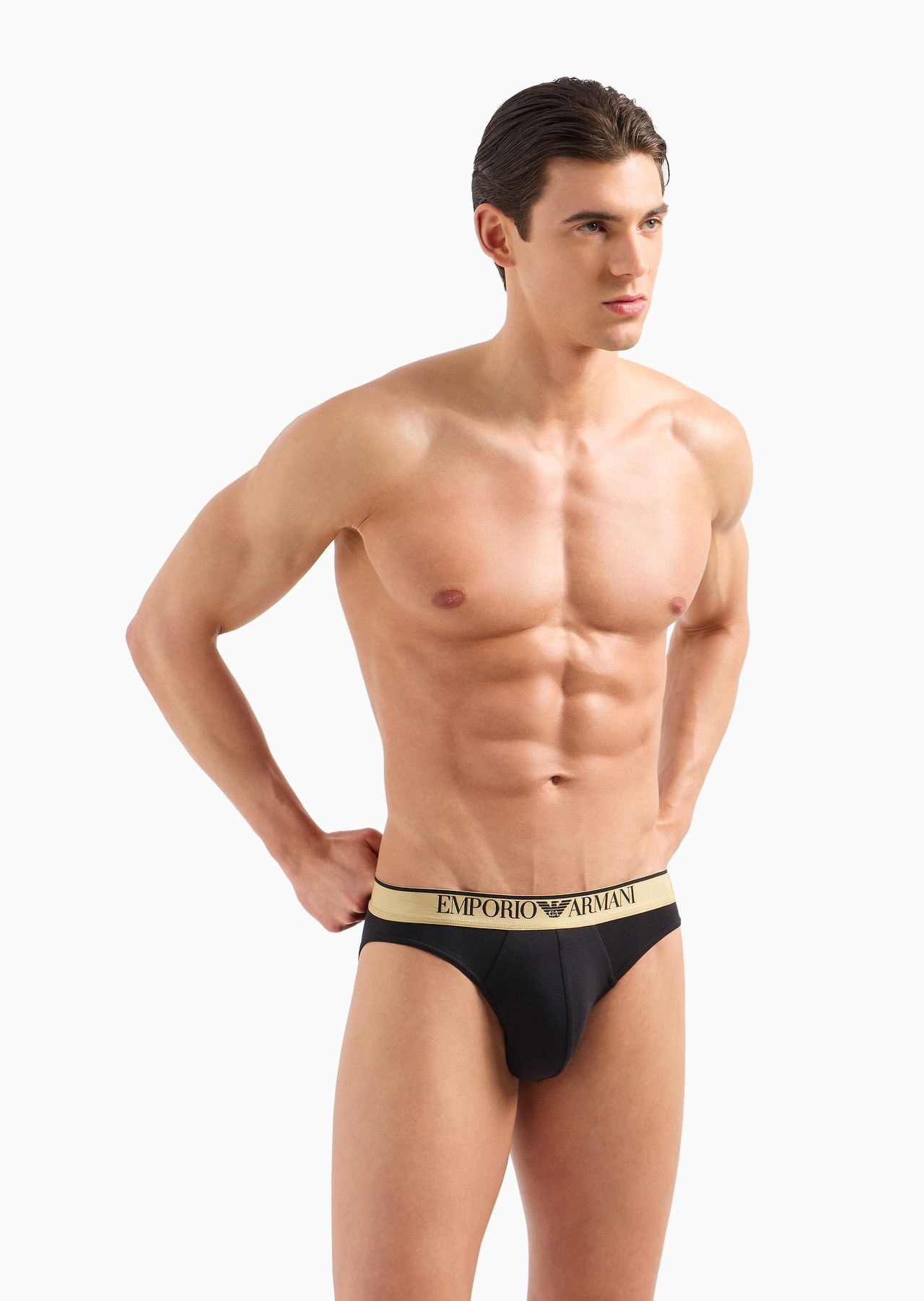 Shiny logoband elasticated waist briefs - 2